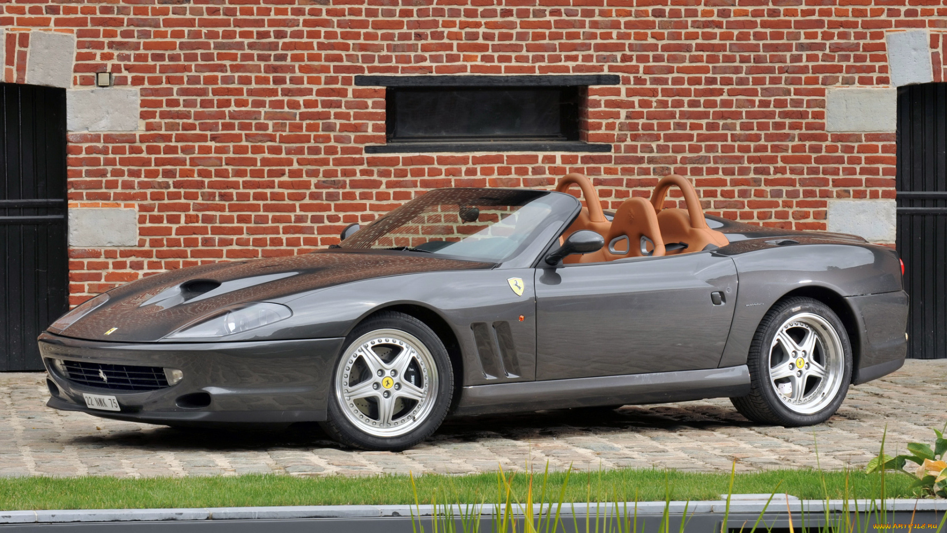 автомобили, ferrari, кабриолет, стена, кирпич, barchetta