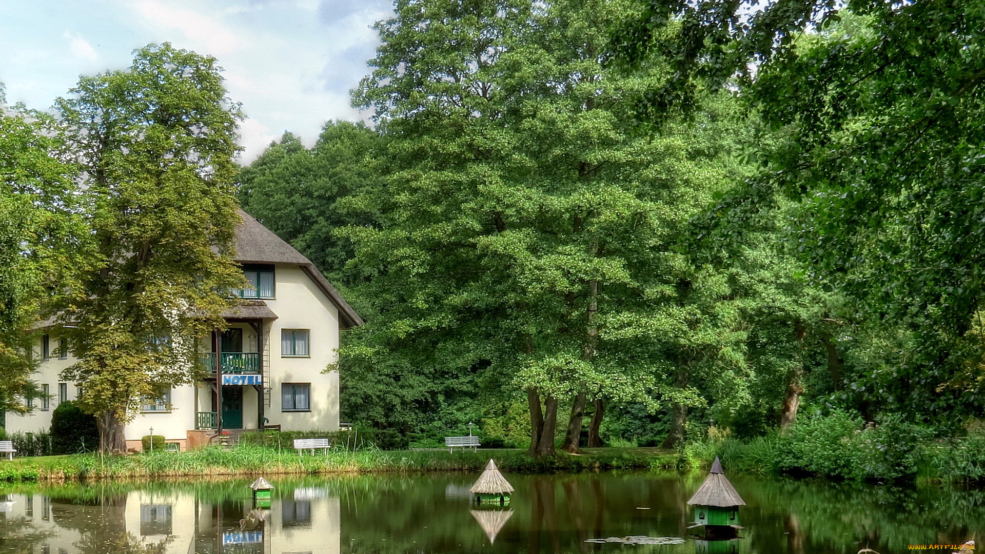 германия, штюр, природа, парк, река