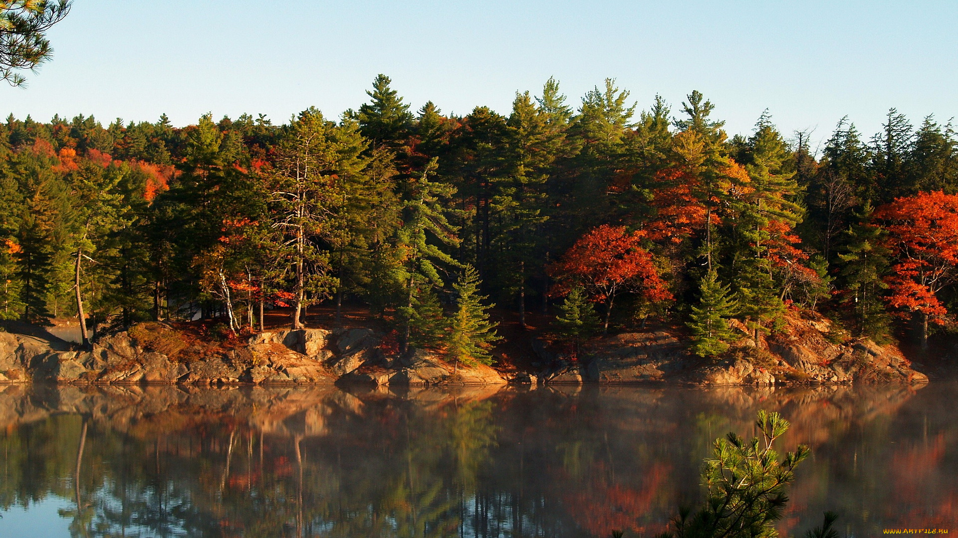 канада, онтарио, килларни, природа, реки, озера, лес, осень, река