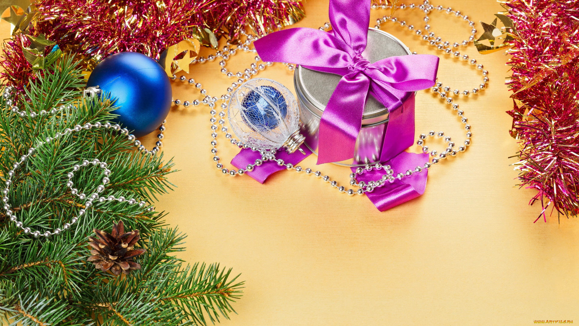 праздничные, подарки, коробочки, украшения, новый, год