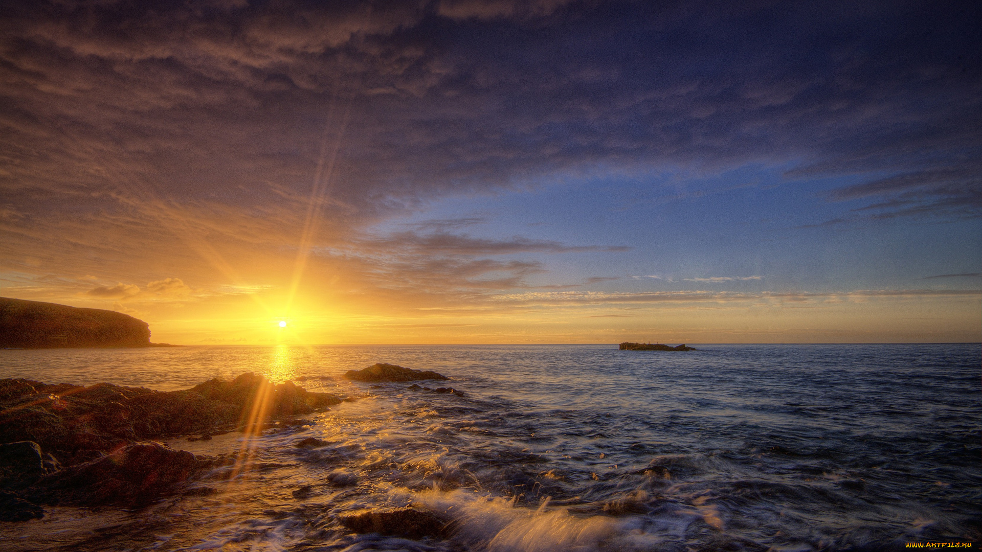 природа, восходы, закаты, солнце, море, вечер