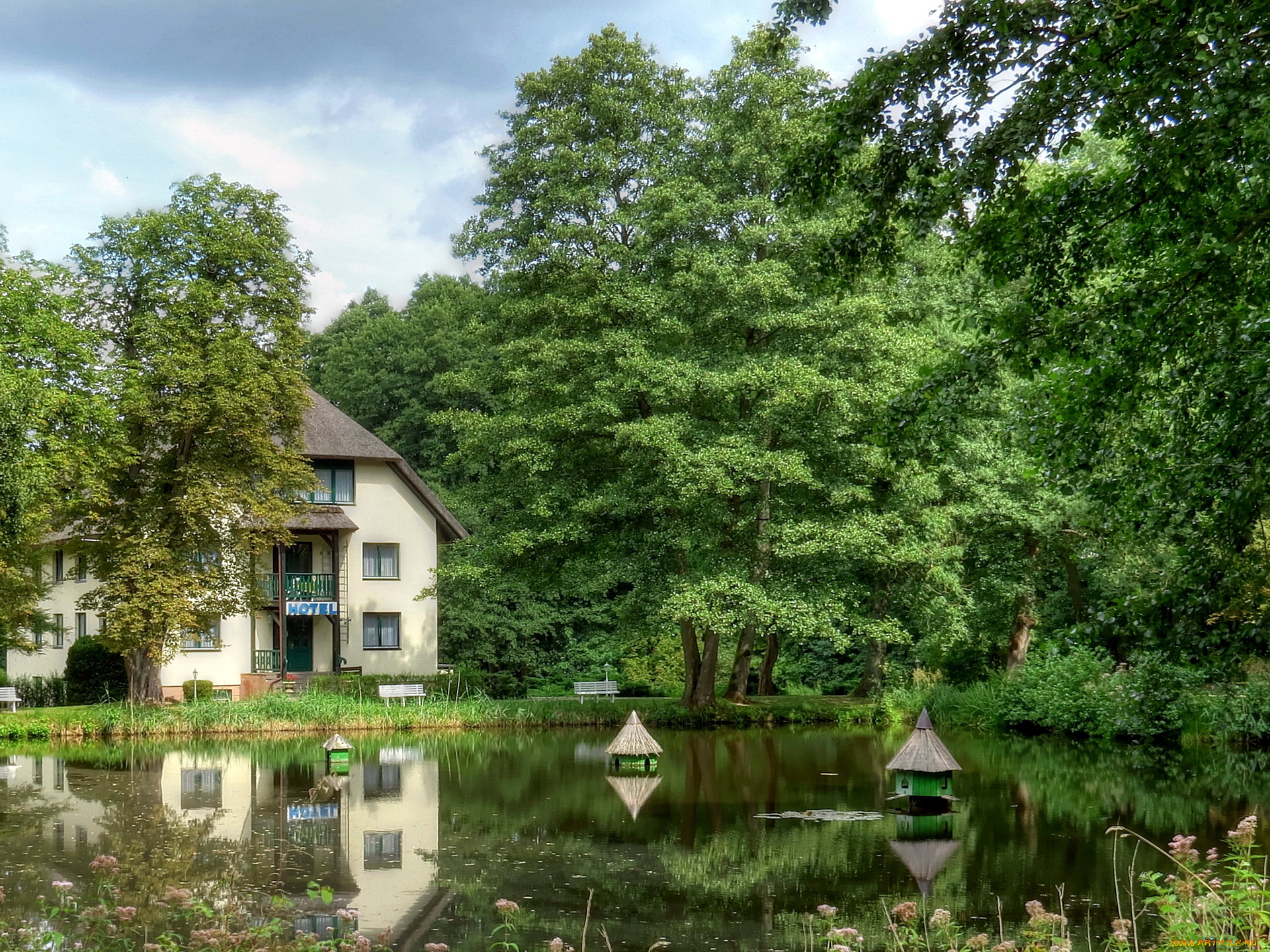 германия, штюр, природа, парк, река