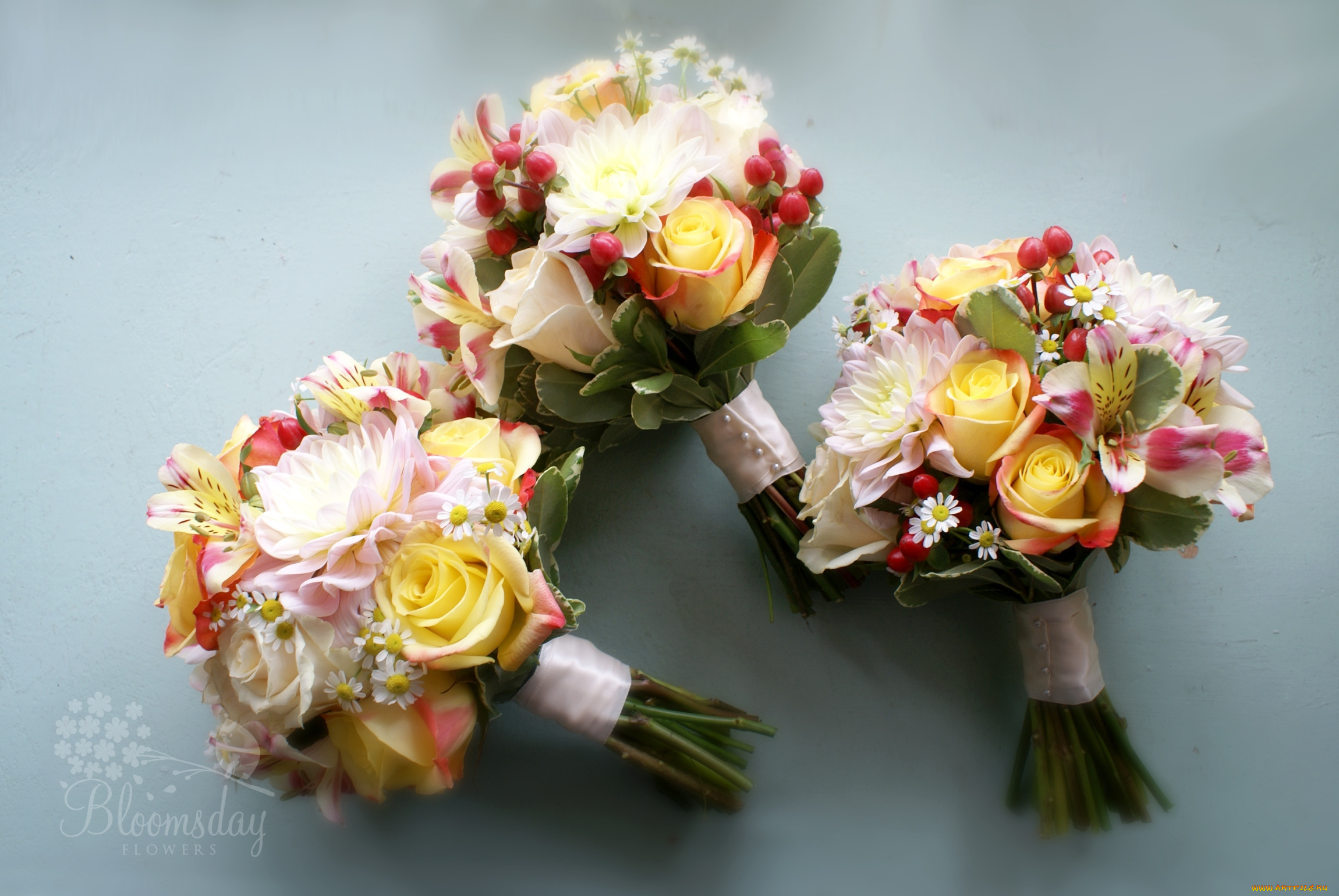 цветы, букеты, композиции, георгин, розы, ромашки, альстромерия