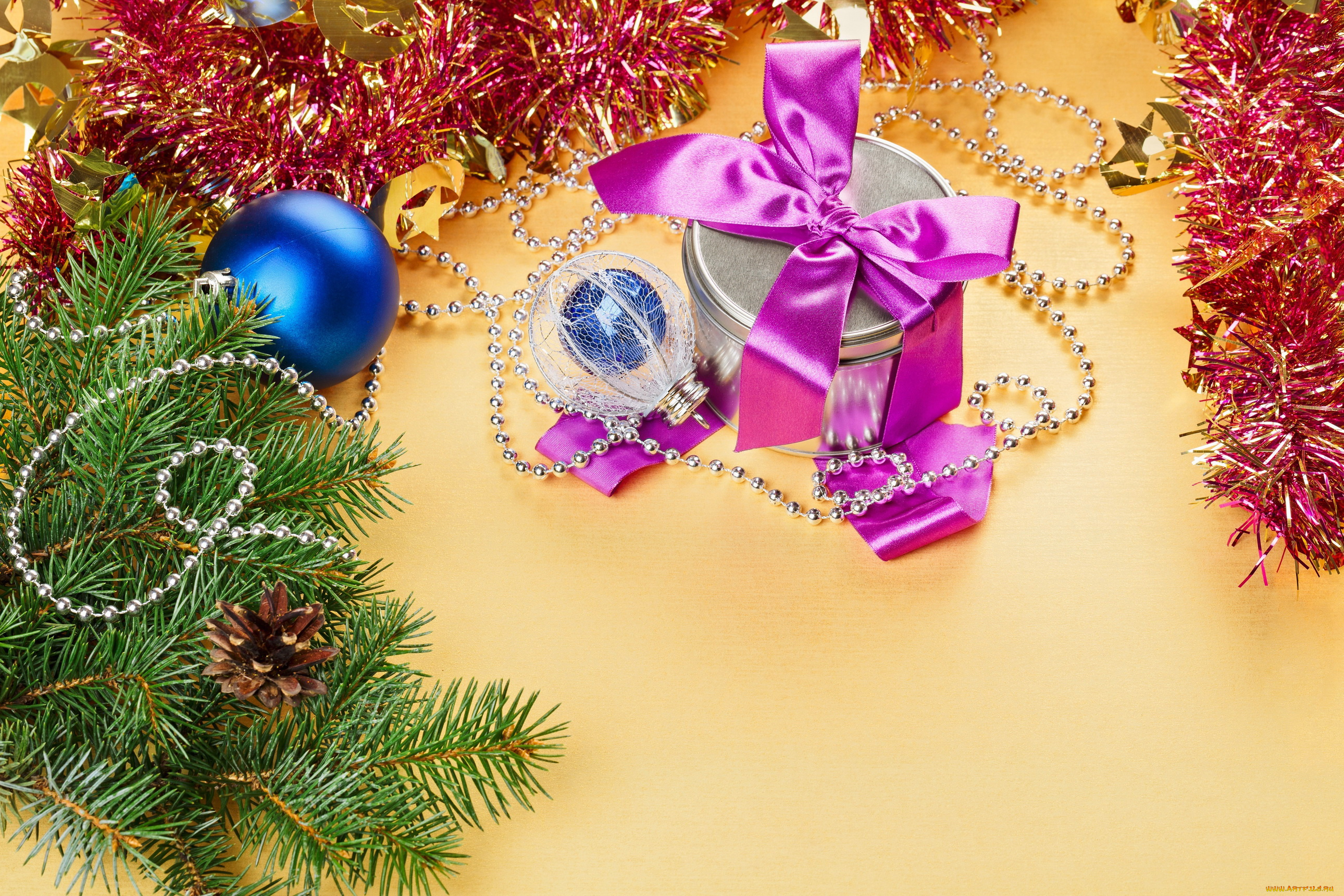 праздничные, подарки, коробочки, украшения, новый, год