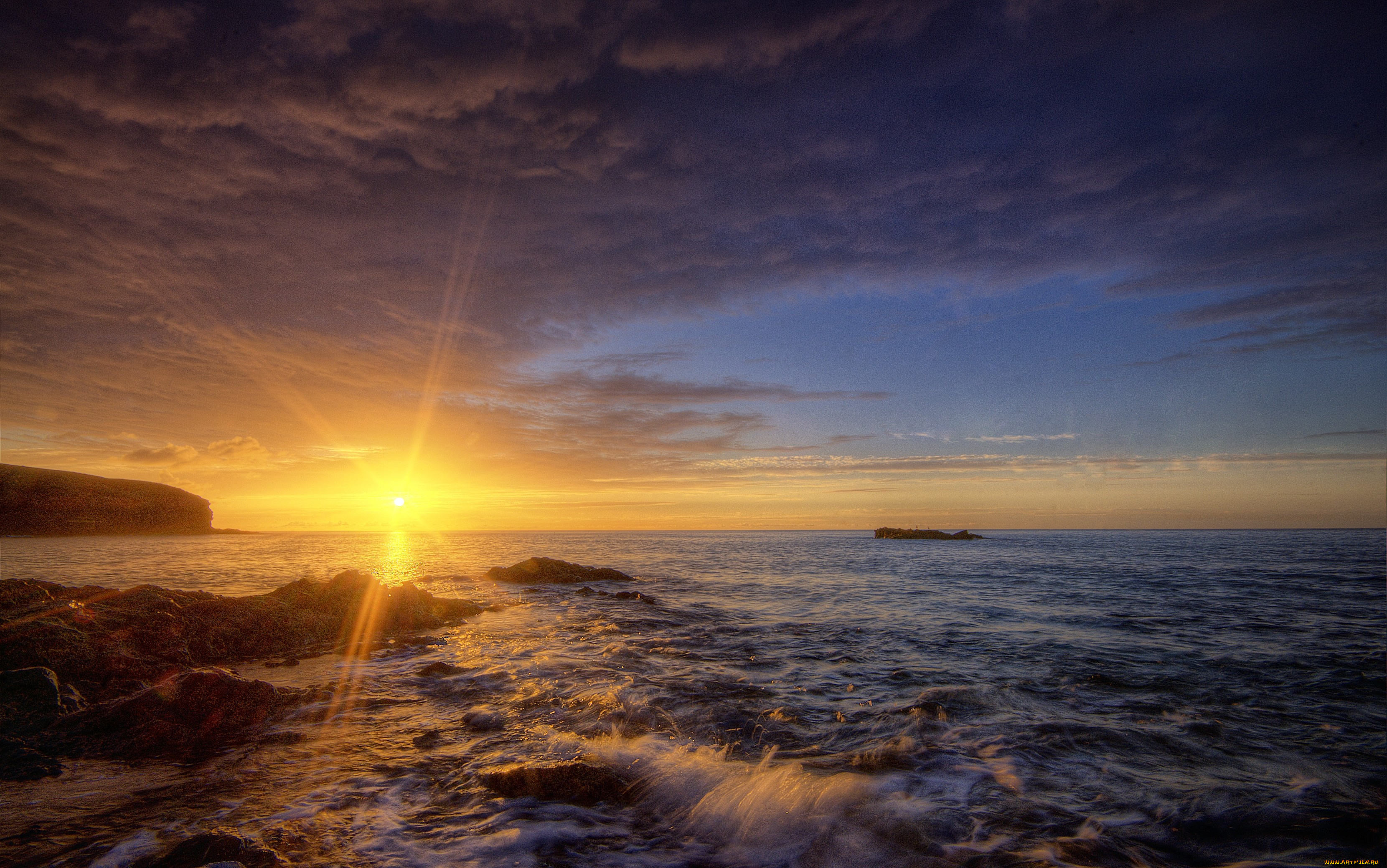 природа, восходы, закаты, солнце, море, вечер