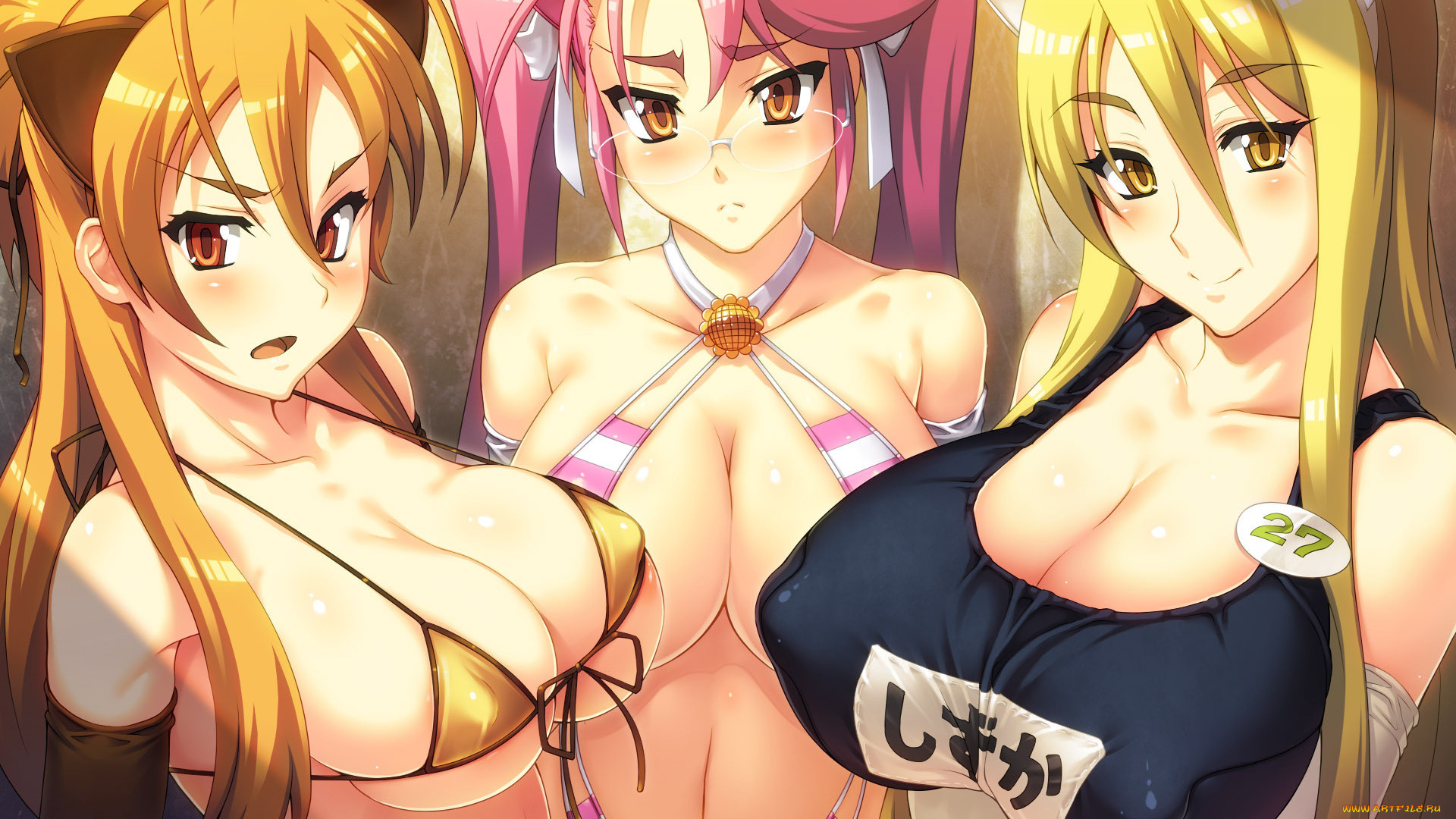 аниме, highschool, of, the, dead, девушки