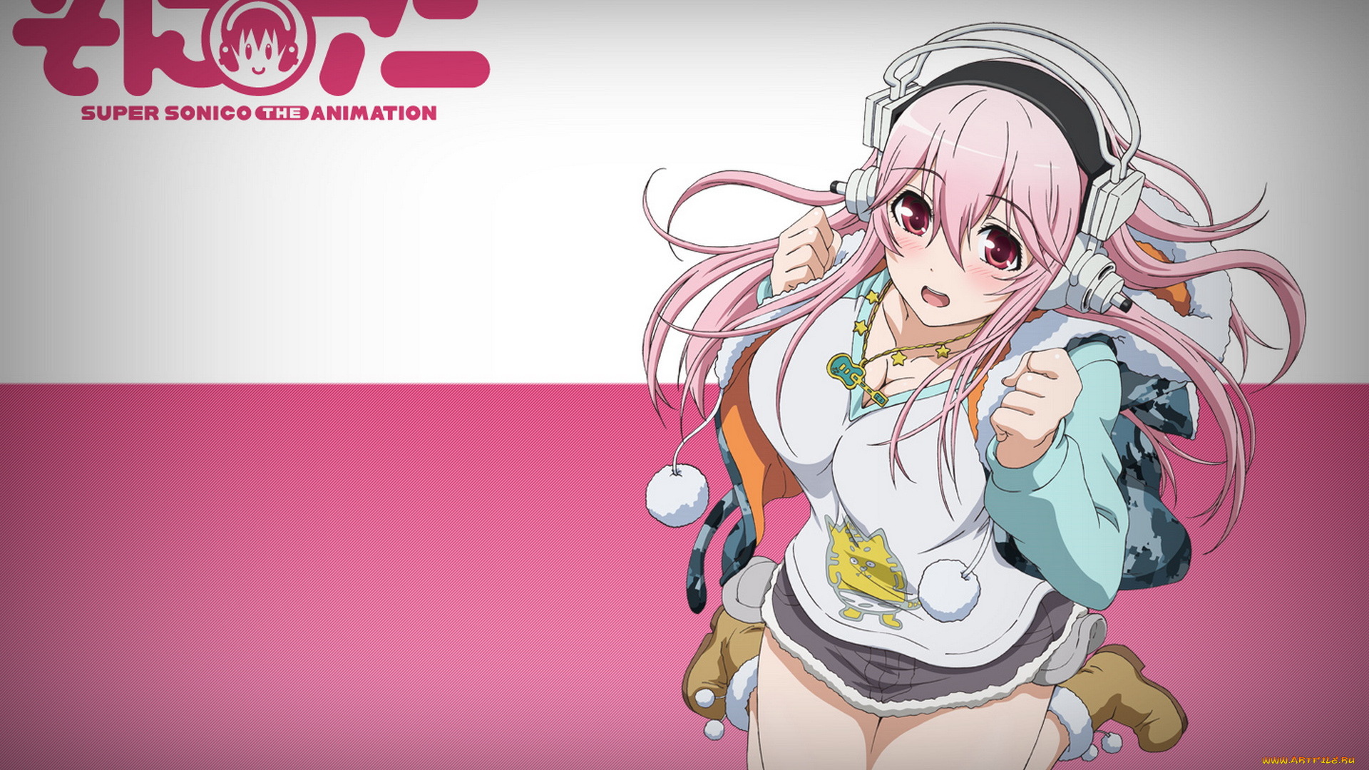 аниме, super, sonico, девушка