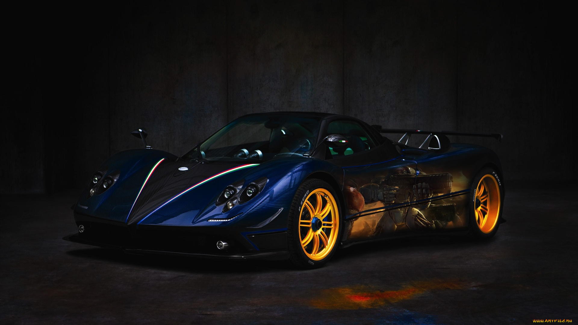 автомобили, виртуальный, тюнинг, аэрография, спорткар, pagani