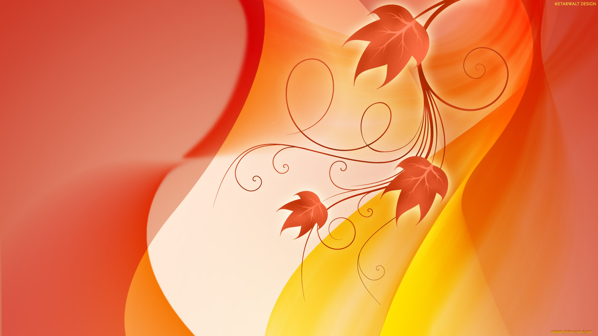 векторная, графика, листья