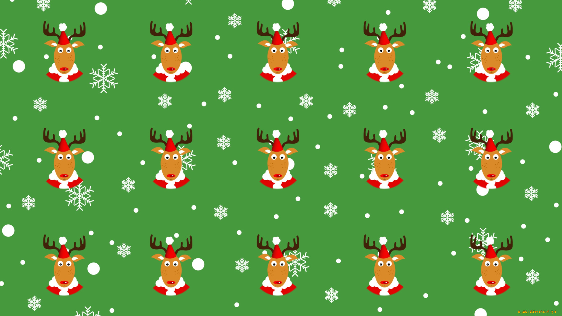 векторная, графика, олени