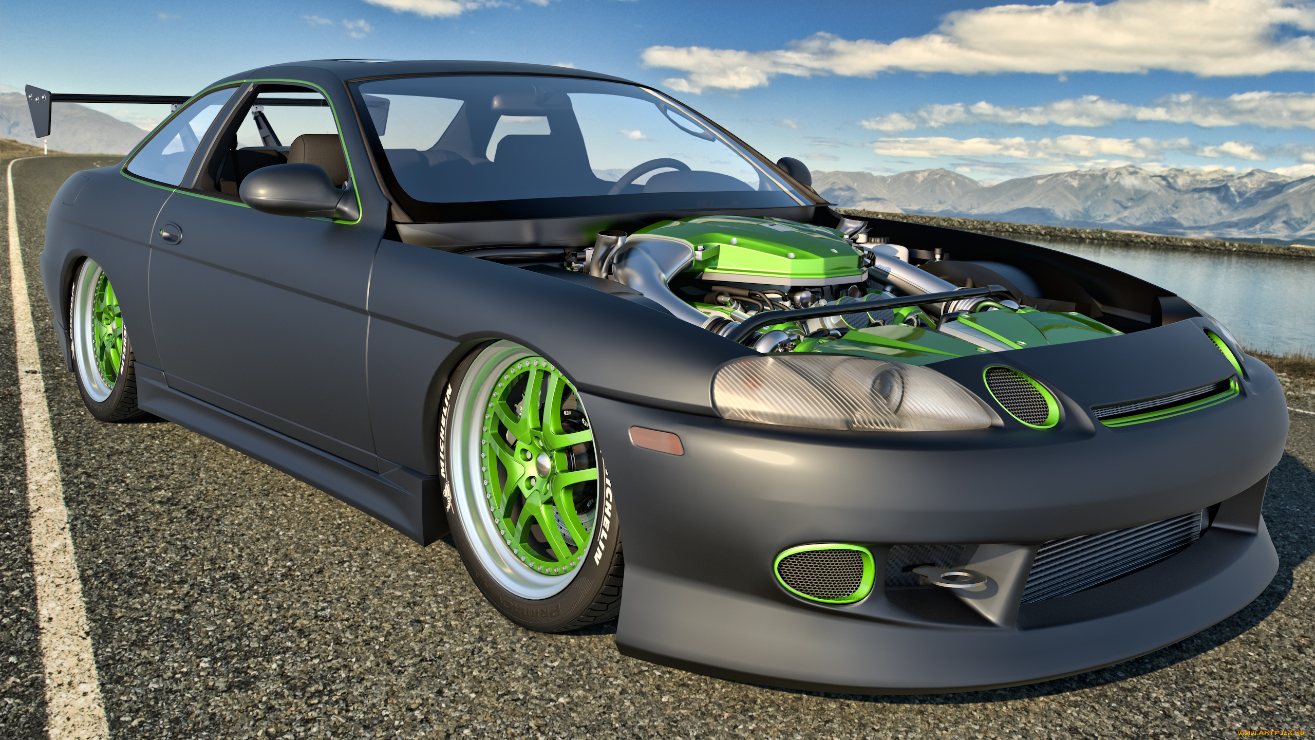 автомобили, 3д, lexus, sc300, 1997