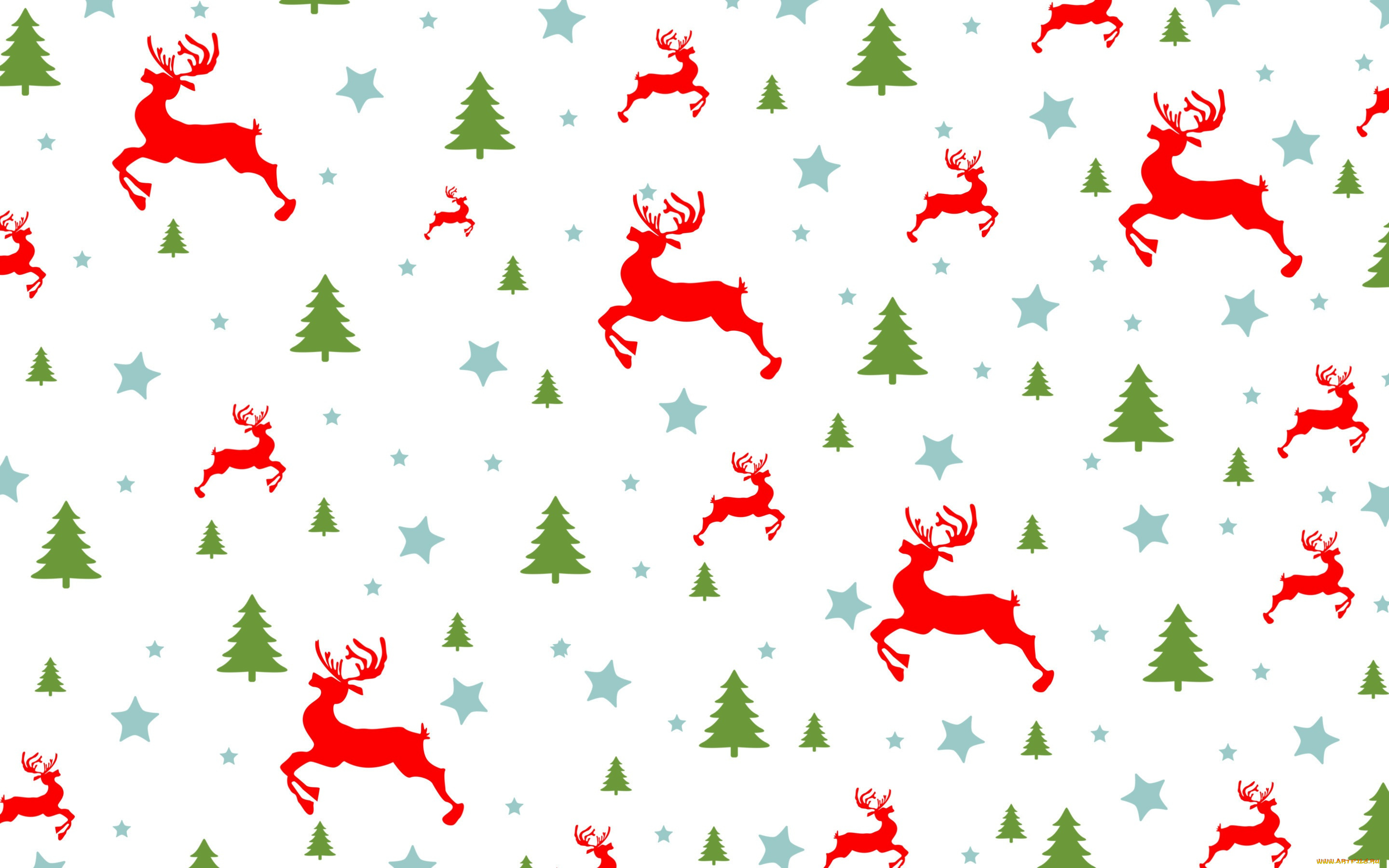 векторная, графика, олени