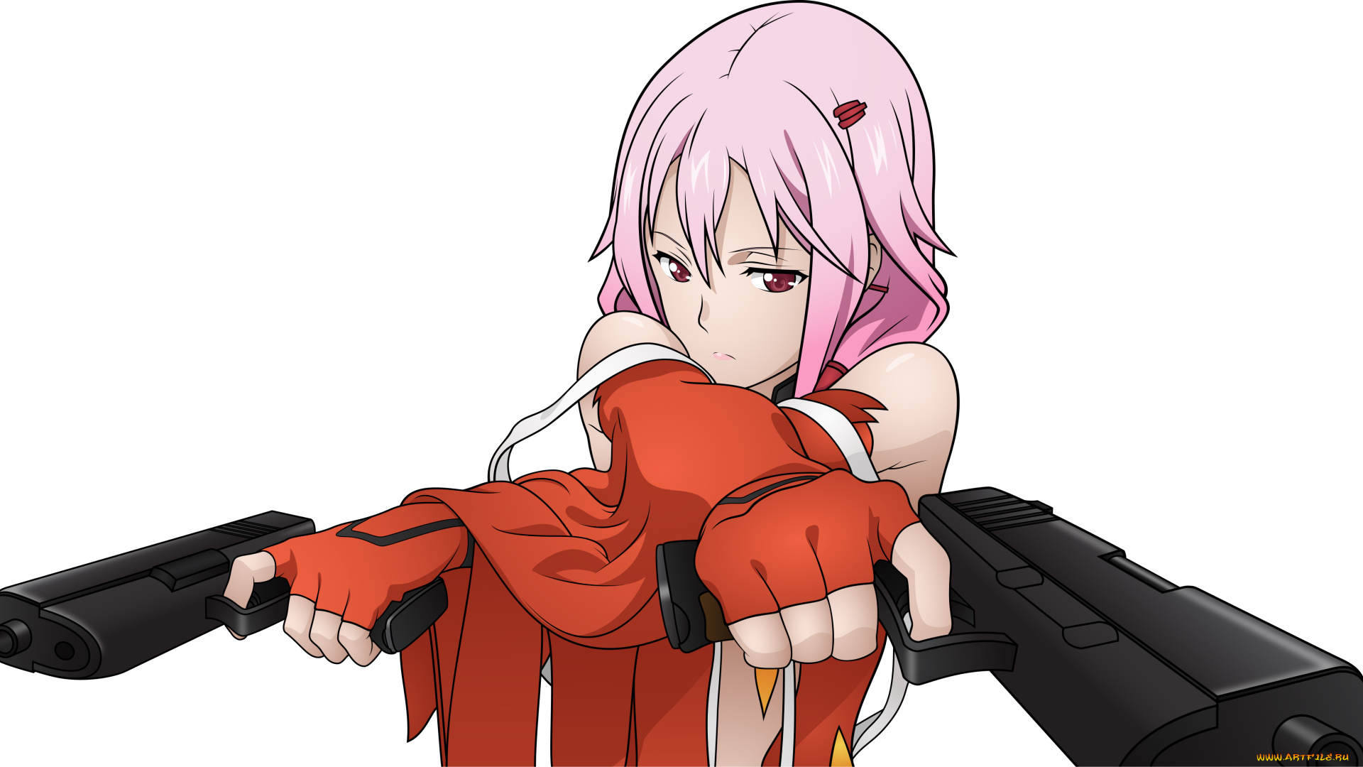 аниме, guilty, crown, пистолет, оружиие, yuzuriha, inori, девушка, платье