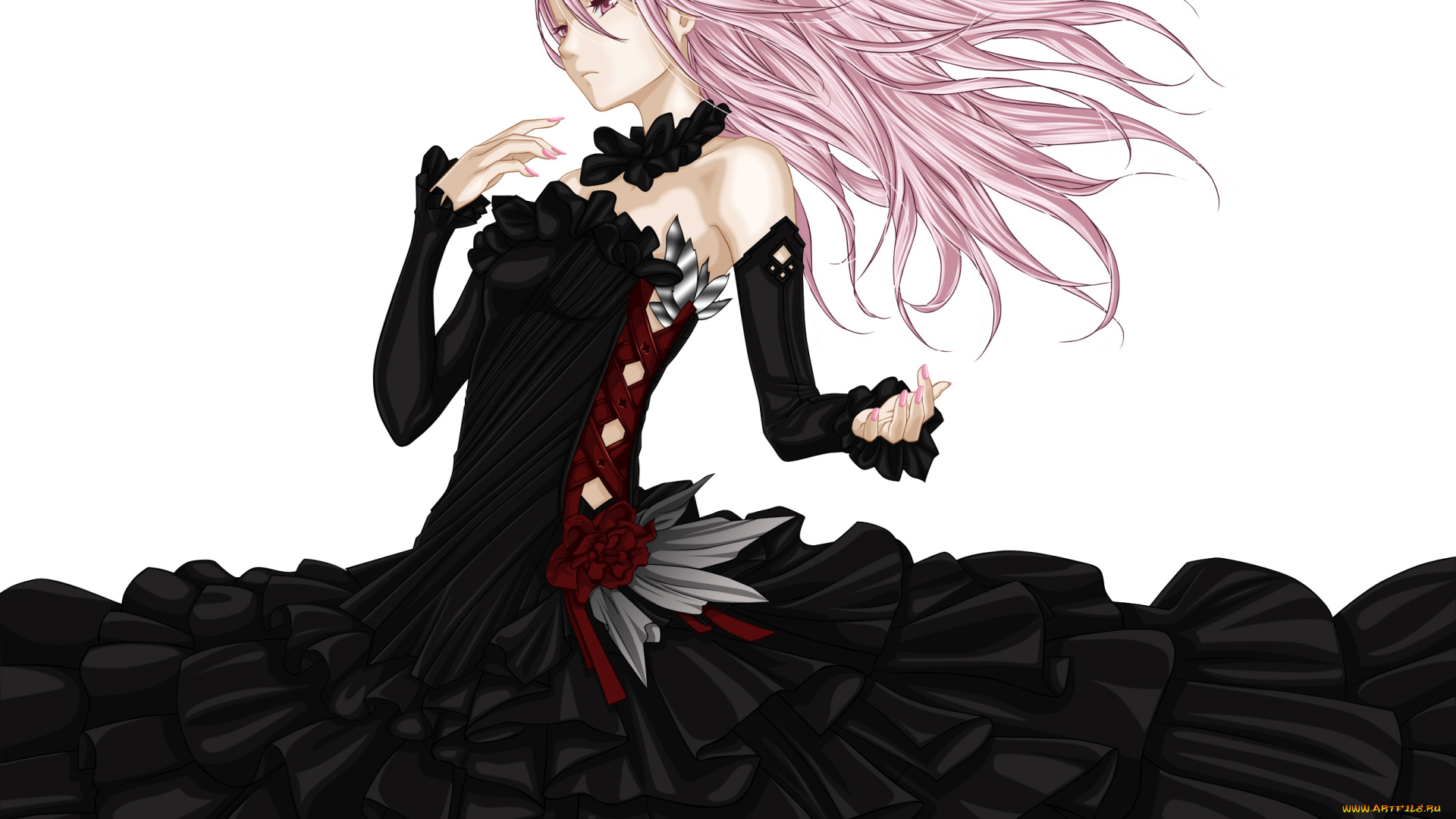 аниме, guilty, crown, платье, девушка, yuzuriha, inori, бант