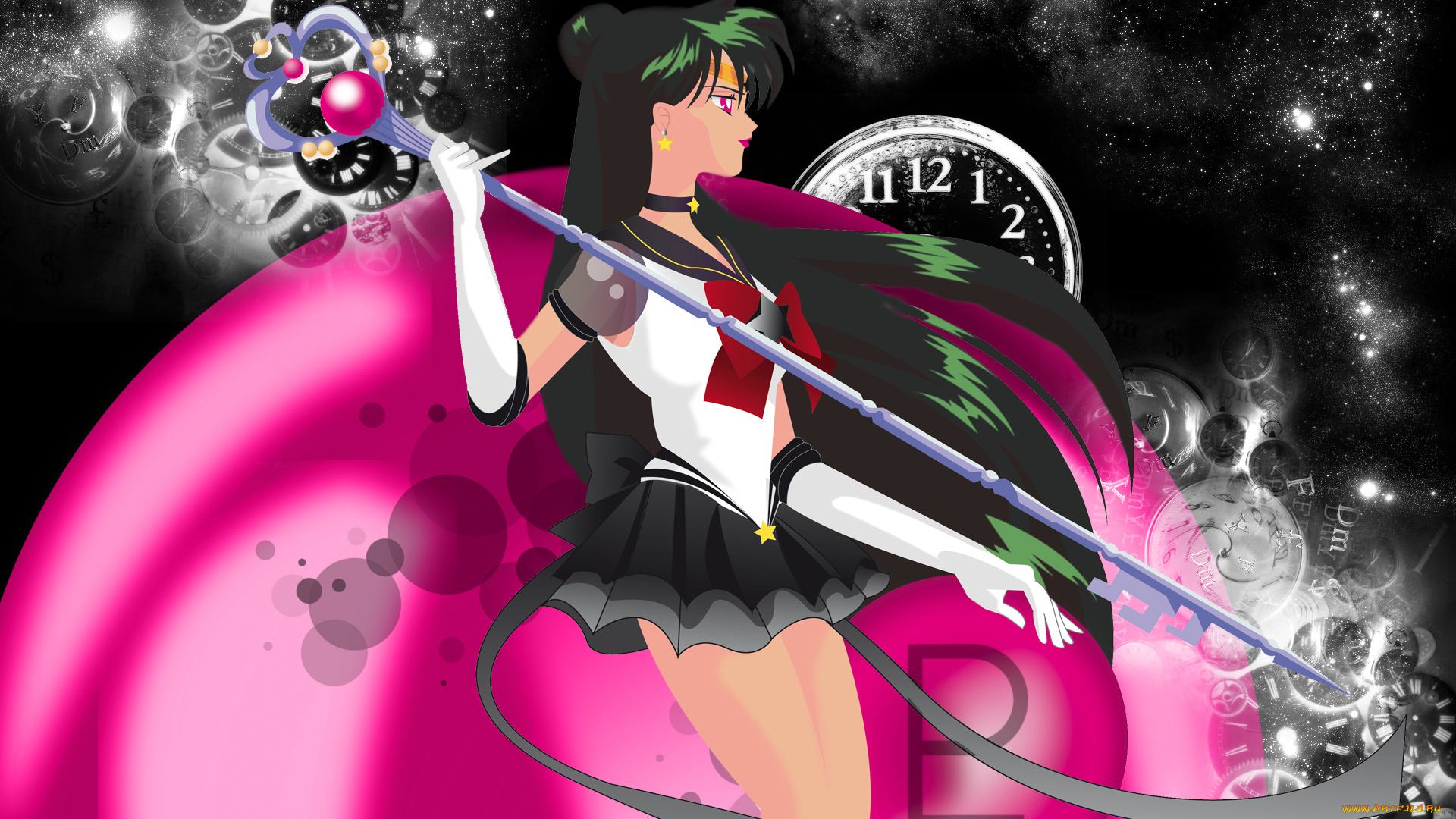 аниме, sailor, moon, воин, девушка, sailor, pluton