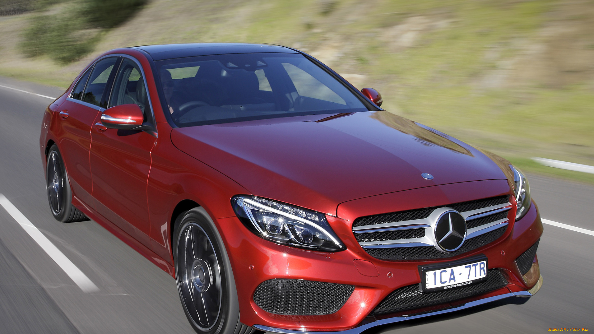 автомобили, mercedes-benz, красный, w205, au-spec, line, amg, c, 250, 2014г