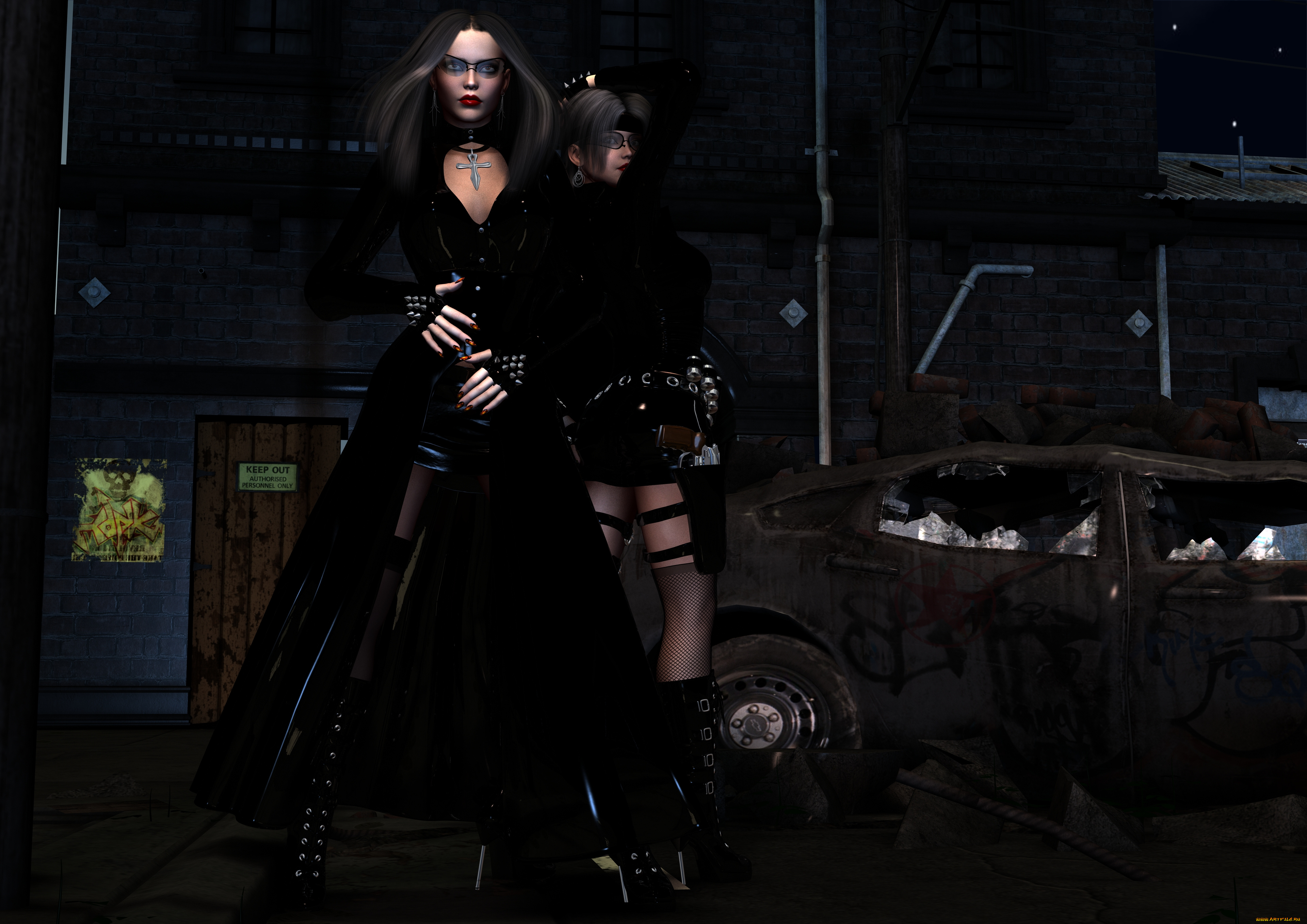 3д, графика, фантазия, , fantasy, девушки, фон, взгляд