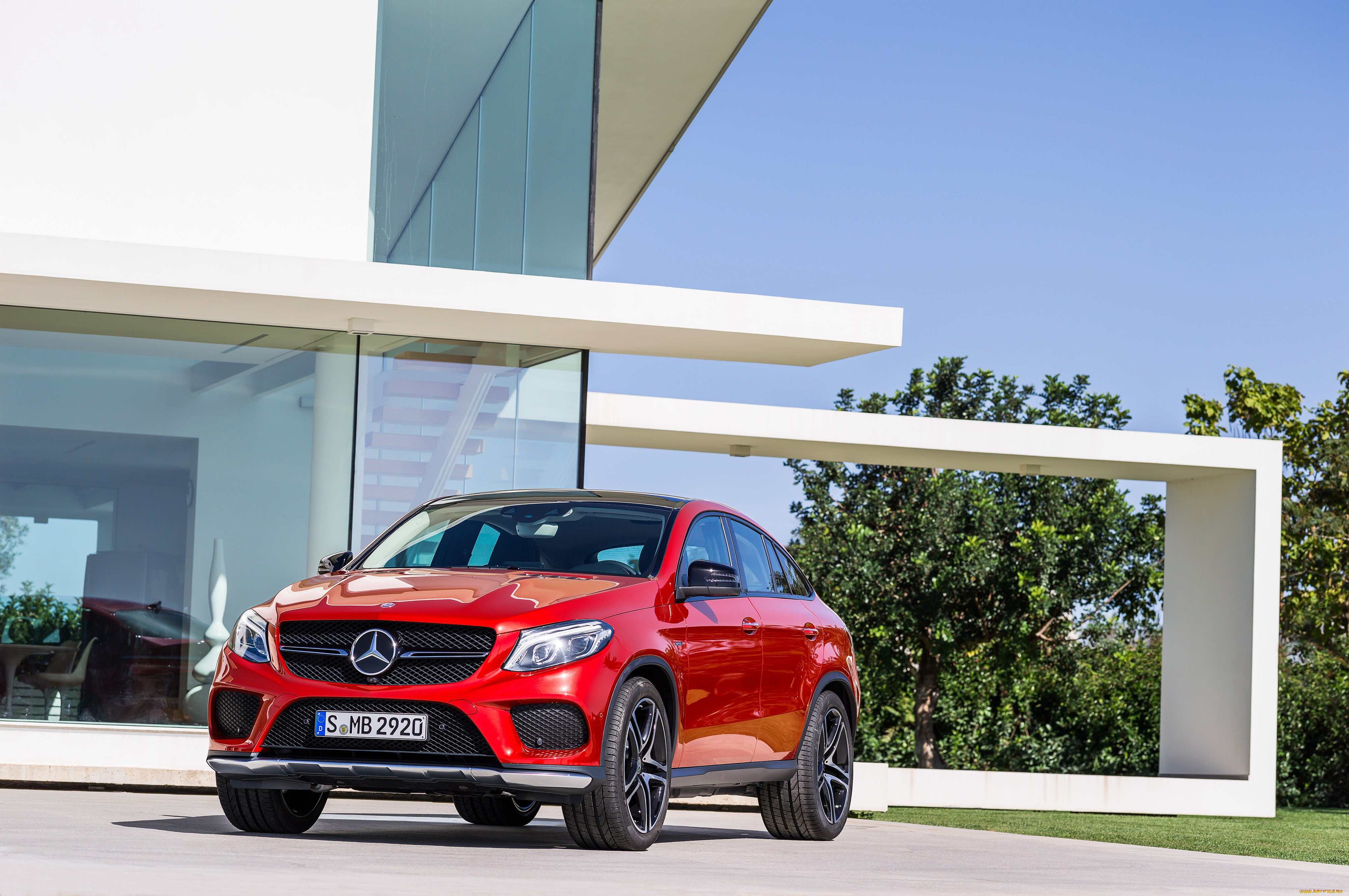 автомобили, mercedes-benz, gle, 450, красный, 2015г, c292, coupе, 4matic, amg