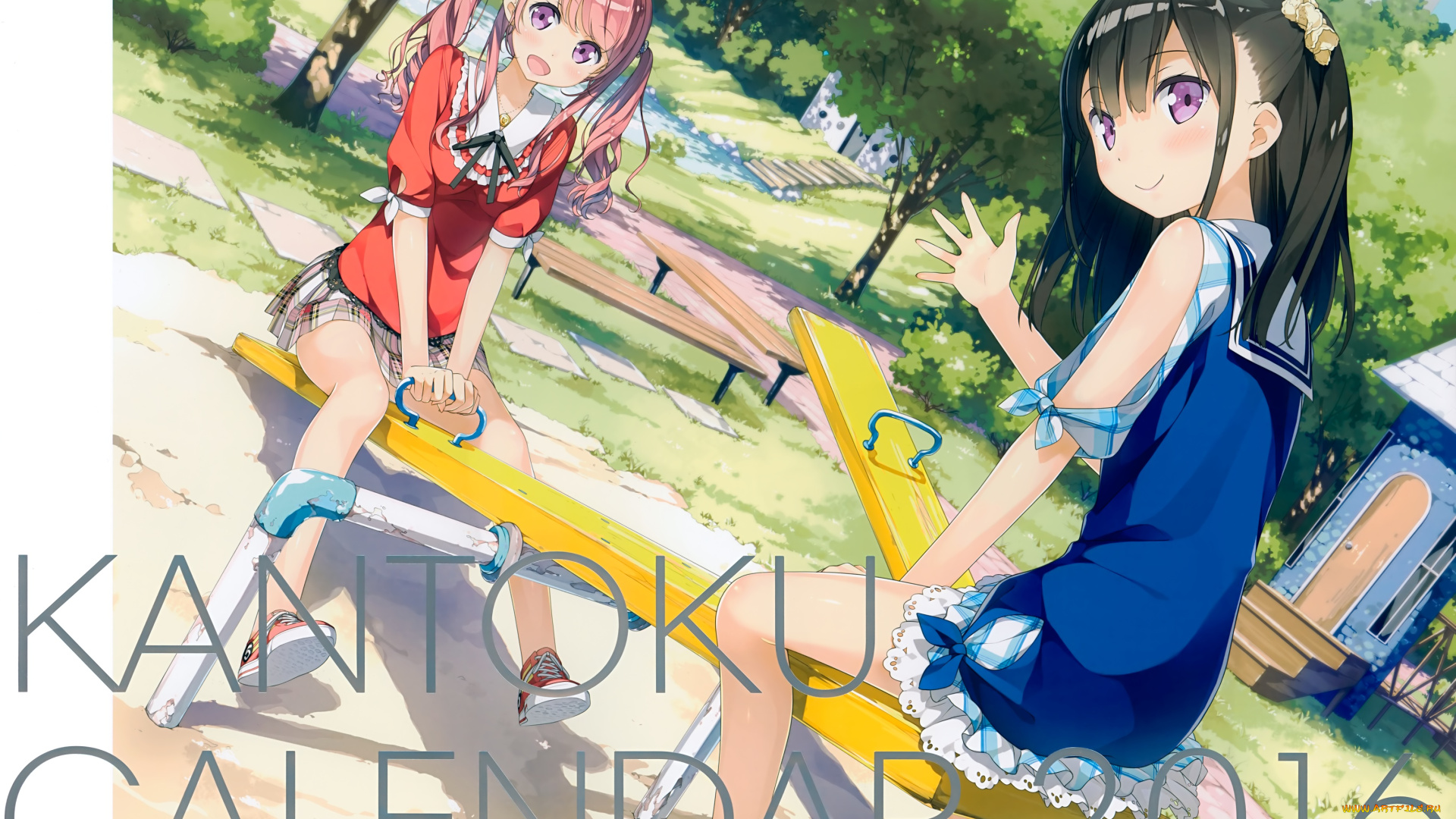 аниме, kantoku, , artbook, девочки, арт