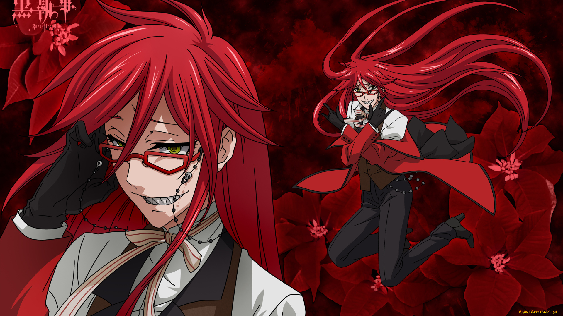 аниме, kuroshitsuji, греель, садклиф, тёмный, дворецкий