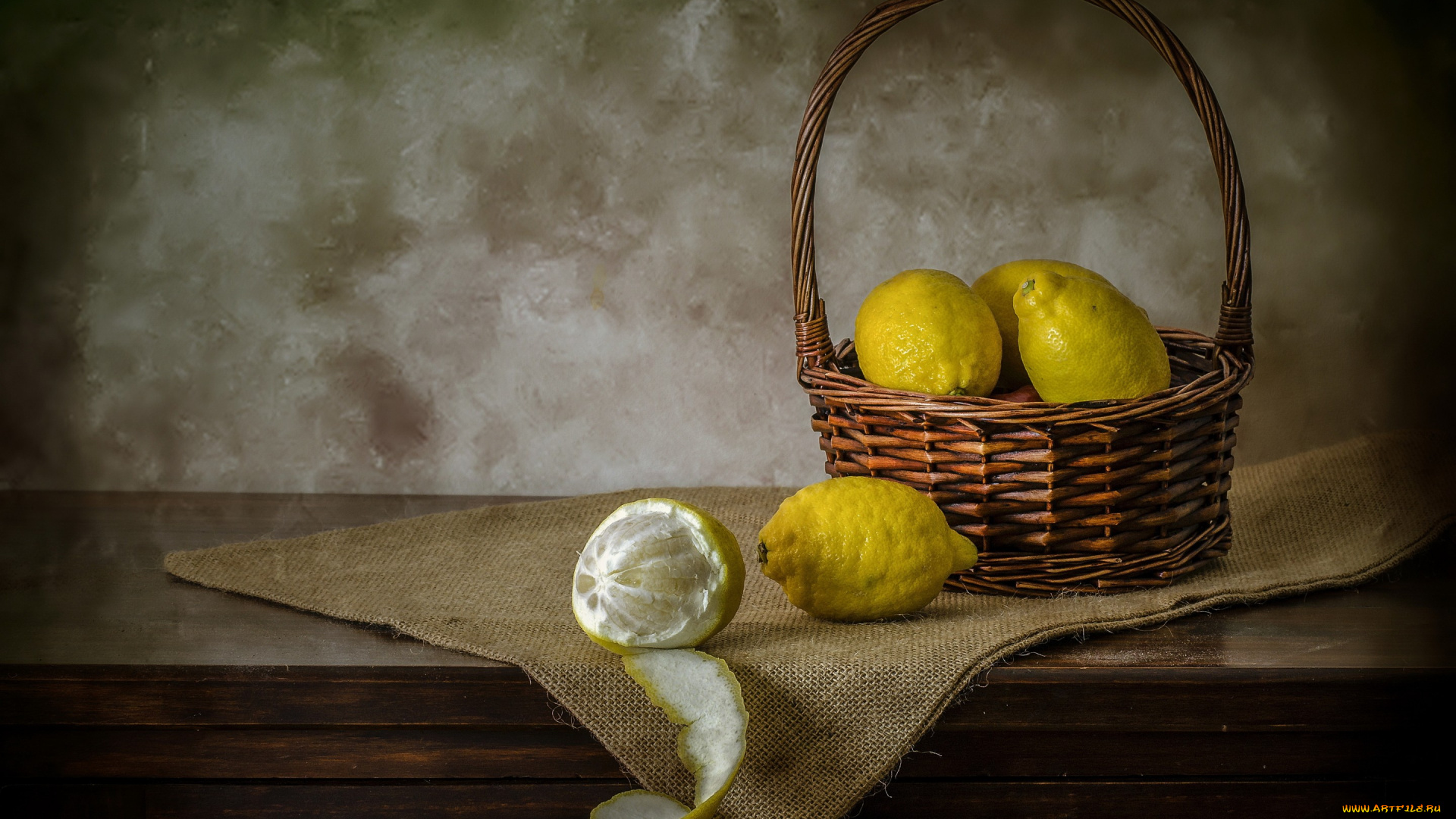 еда, цитрусы, фон, лимоны, фрукты