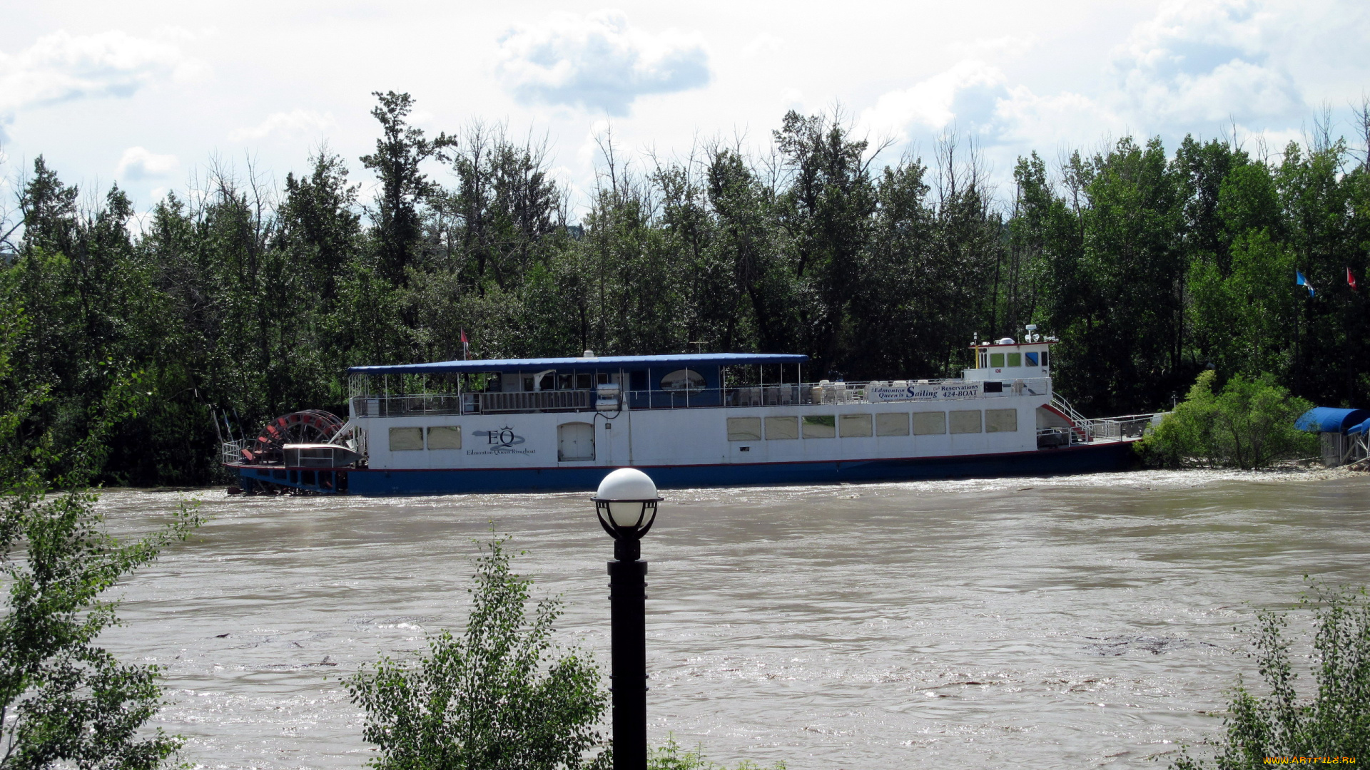 корабли, пароходы, пристань, река