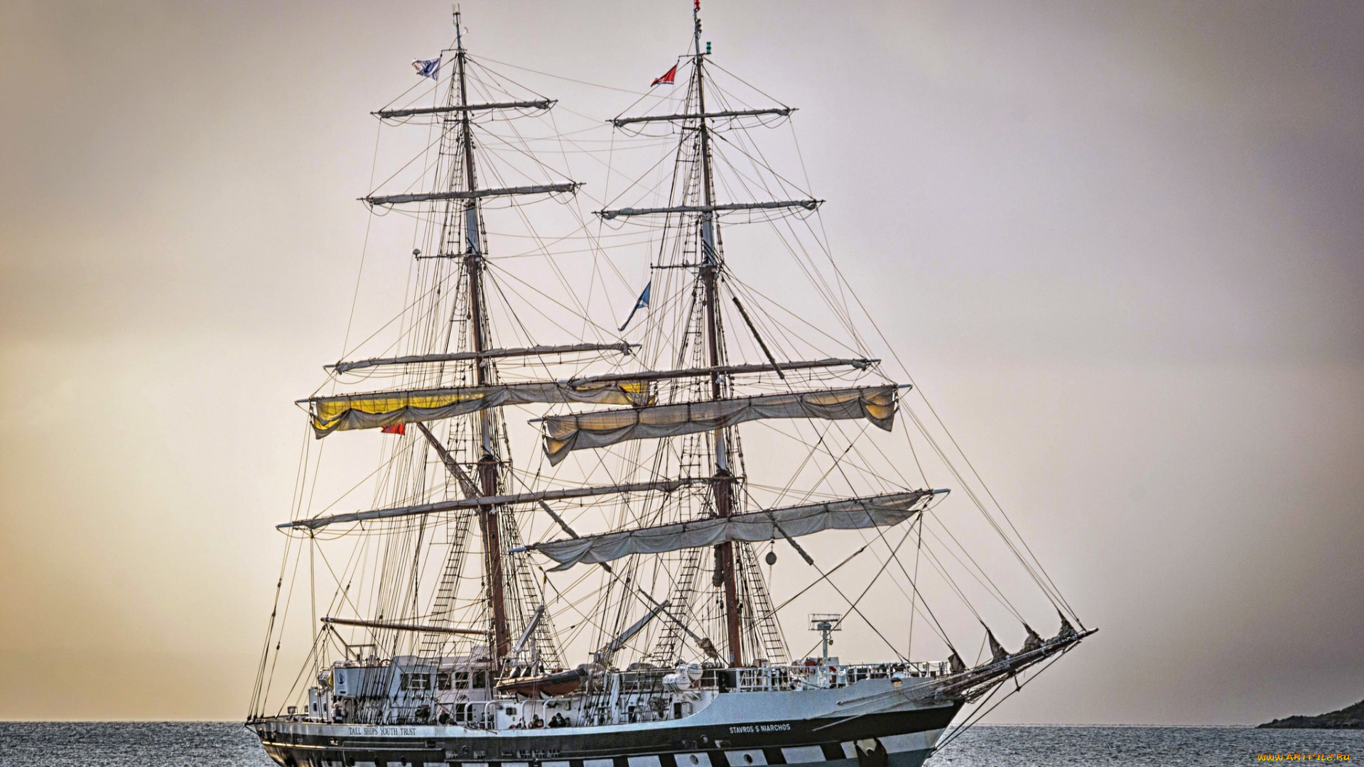 корабли, парусники, паруса, мачты