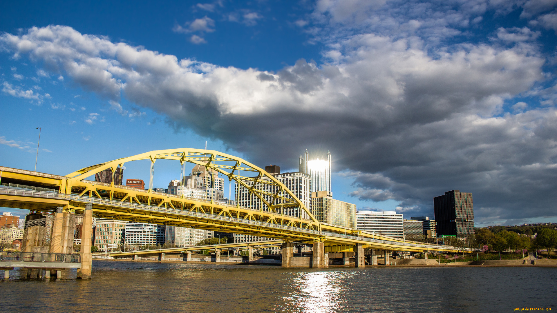 pittsburgh, города, питтсбург, , сша, река, мост