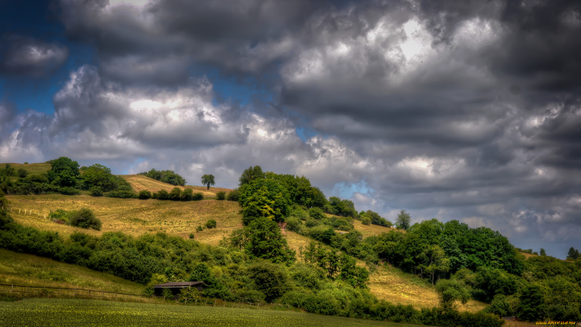 природа, пейзажи, простор, холмы