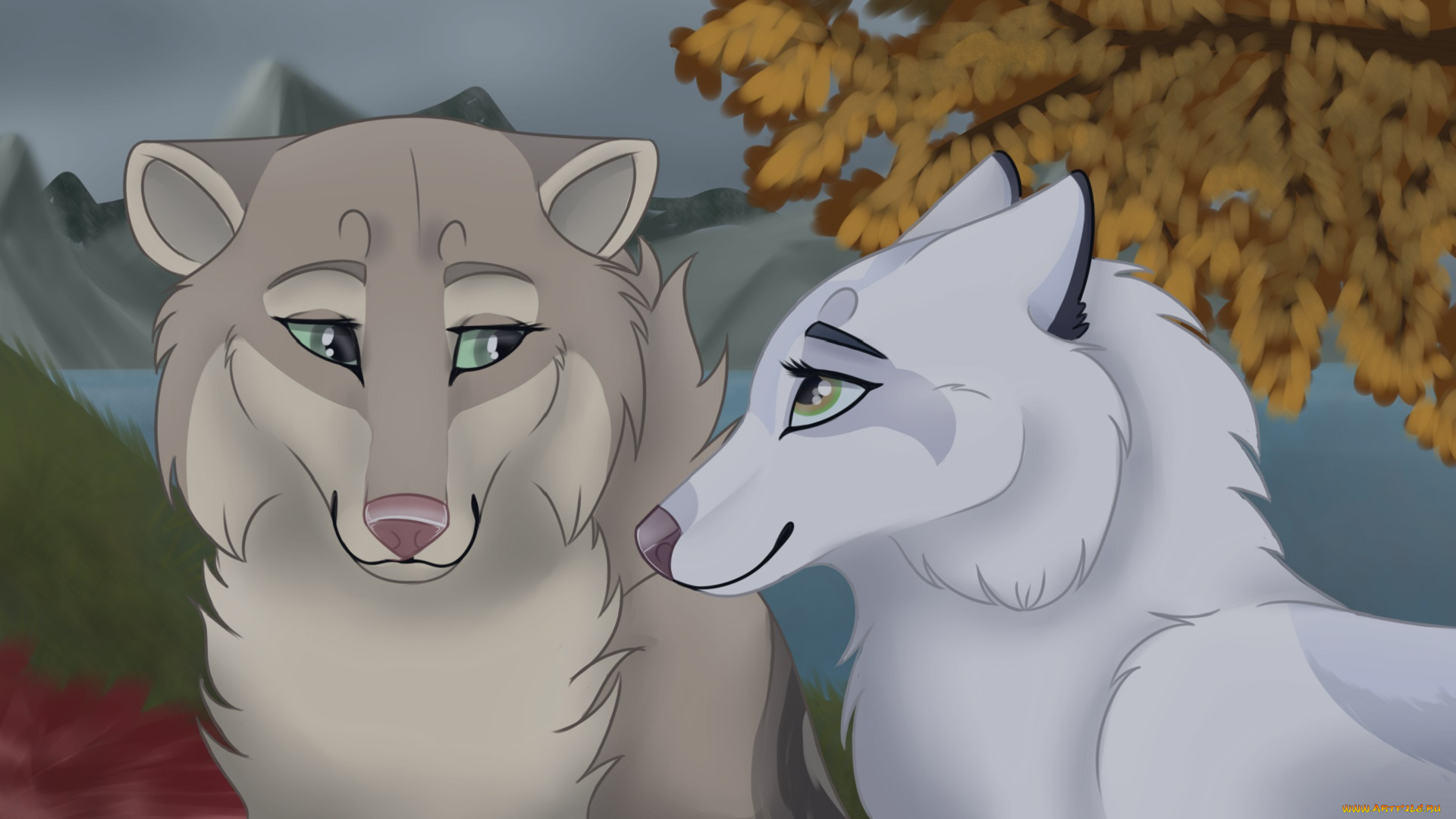 рисованное, животные, , собаки, взгляд, фон, собаки