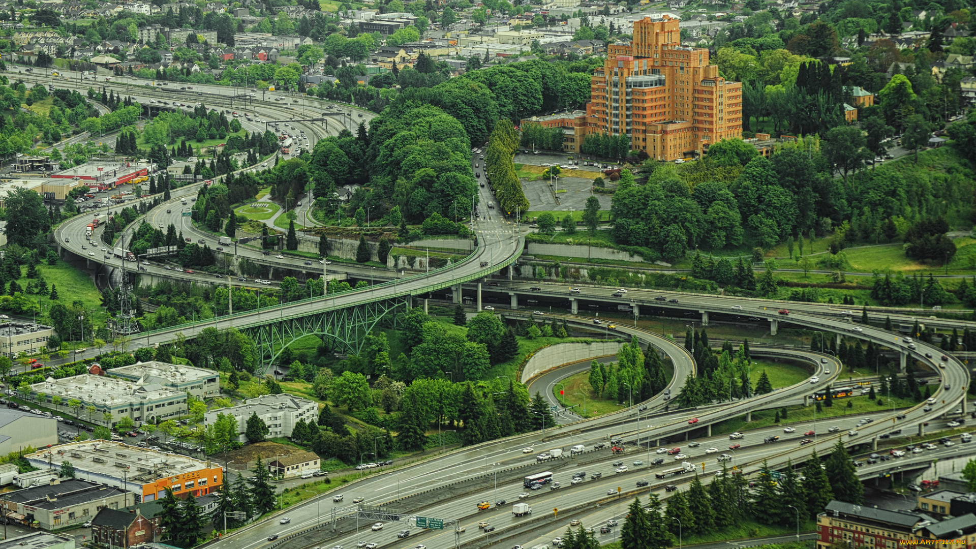seattle, города, сиэтл, , сша, панорама