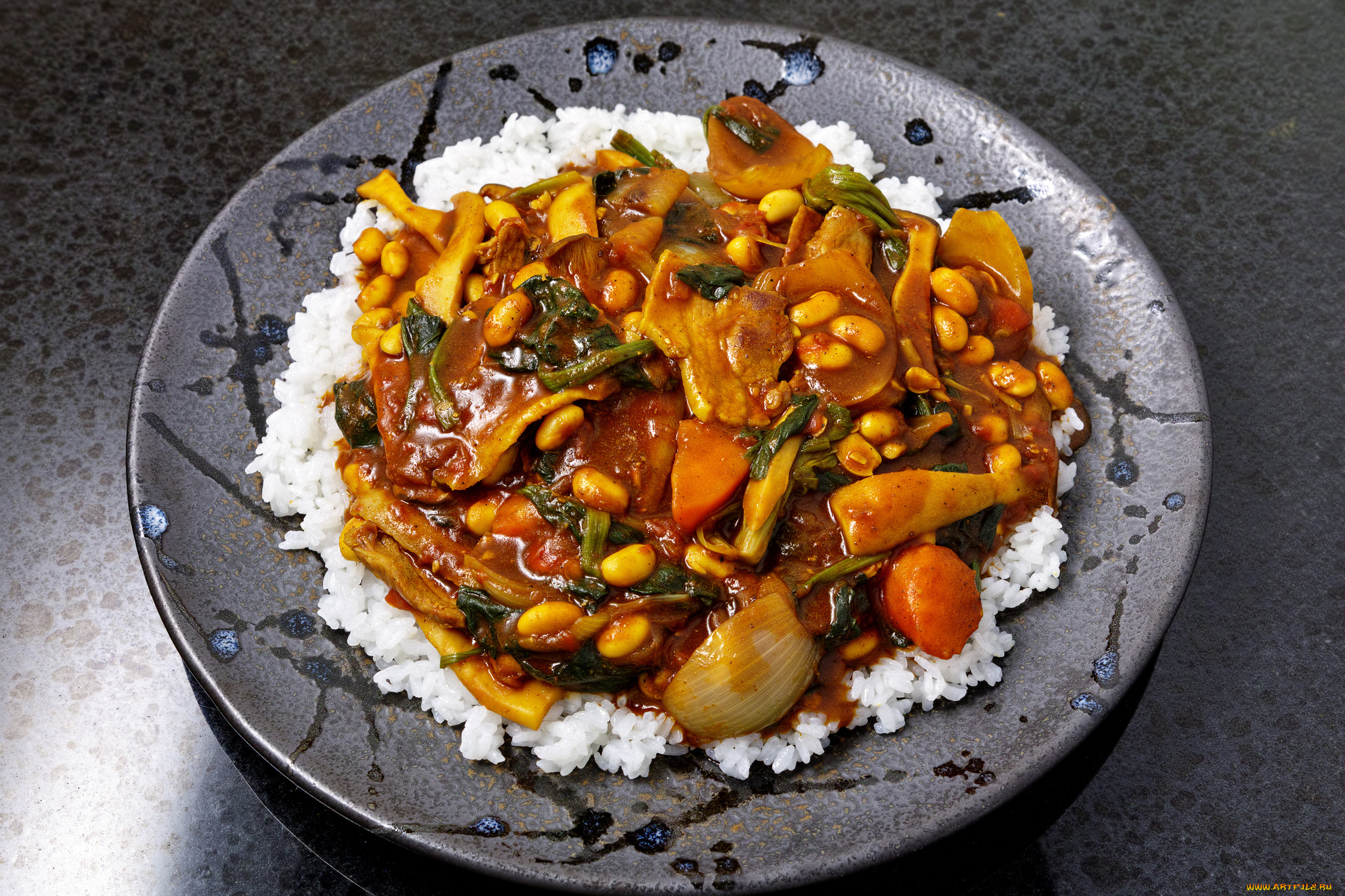 еда, вторые, блюда, рис, мясо, овощи