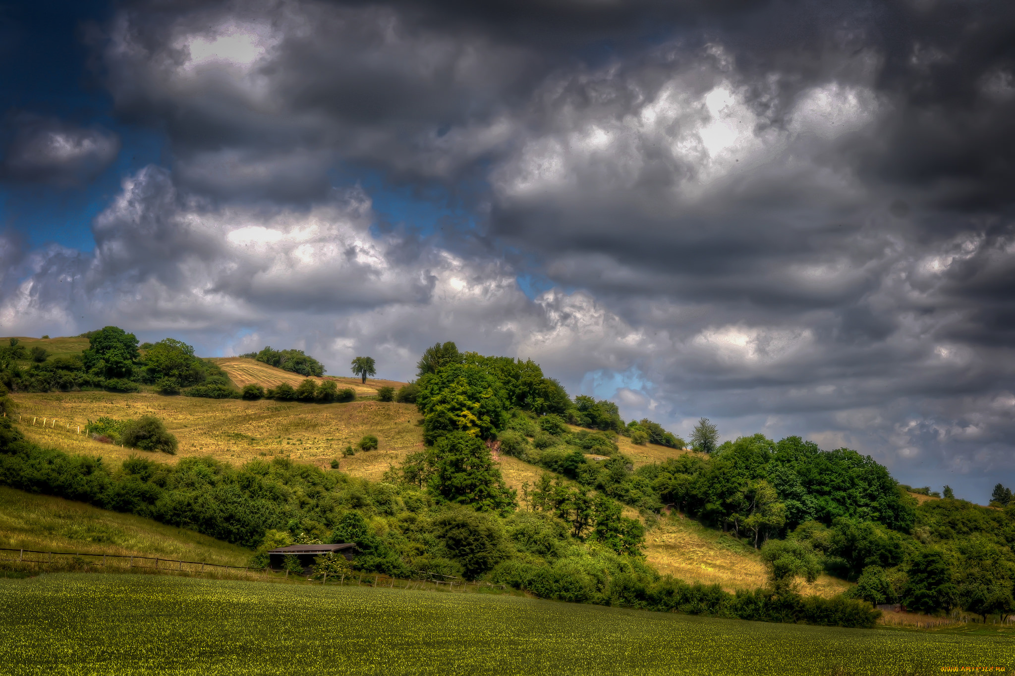 природа, пейзажи, простор, холмы