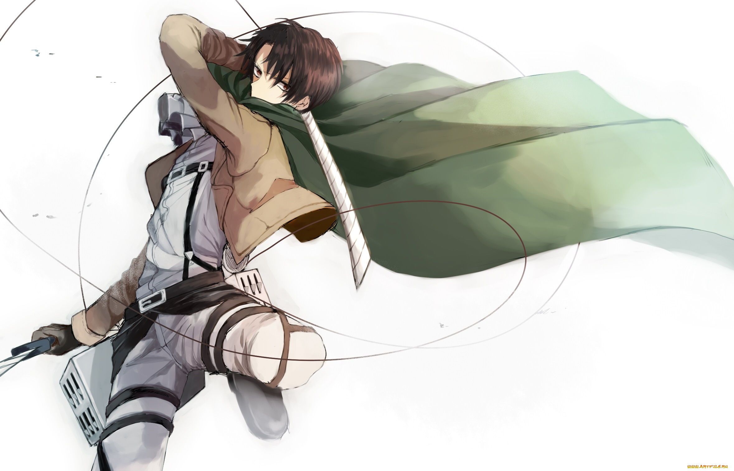 аниме, shingeki, no, kyojin, эрен, атака, титанов, фон, арт