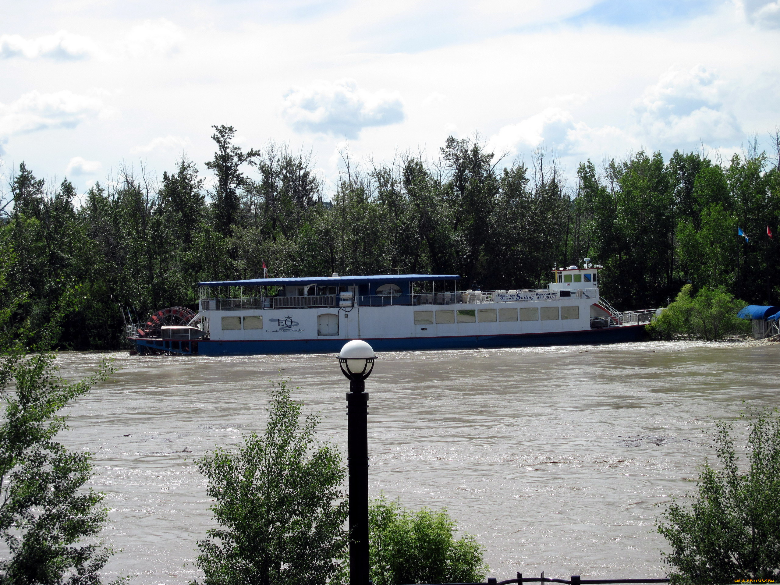 корабли, пароходы, пристань, река