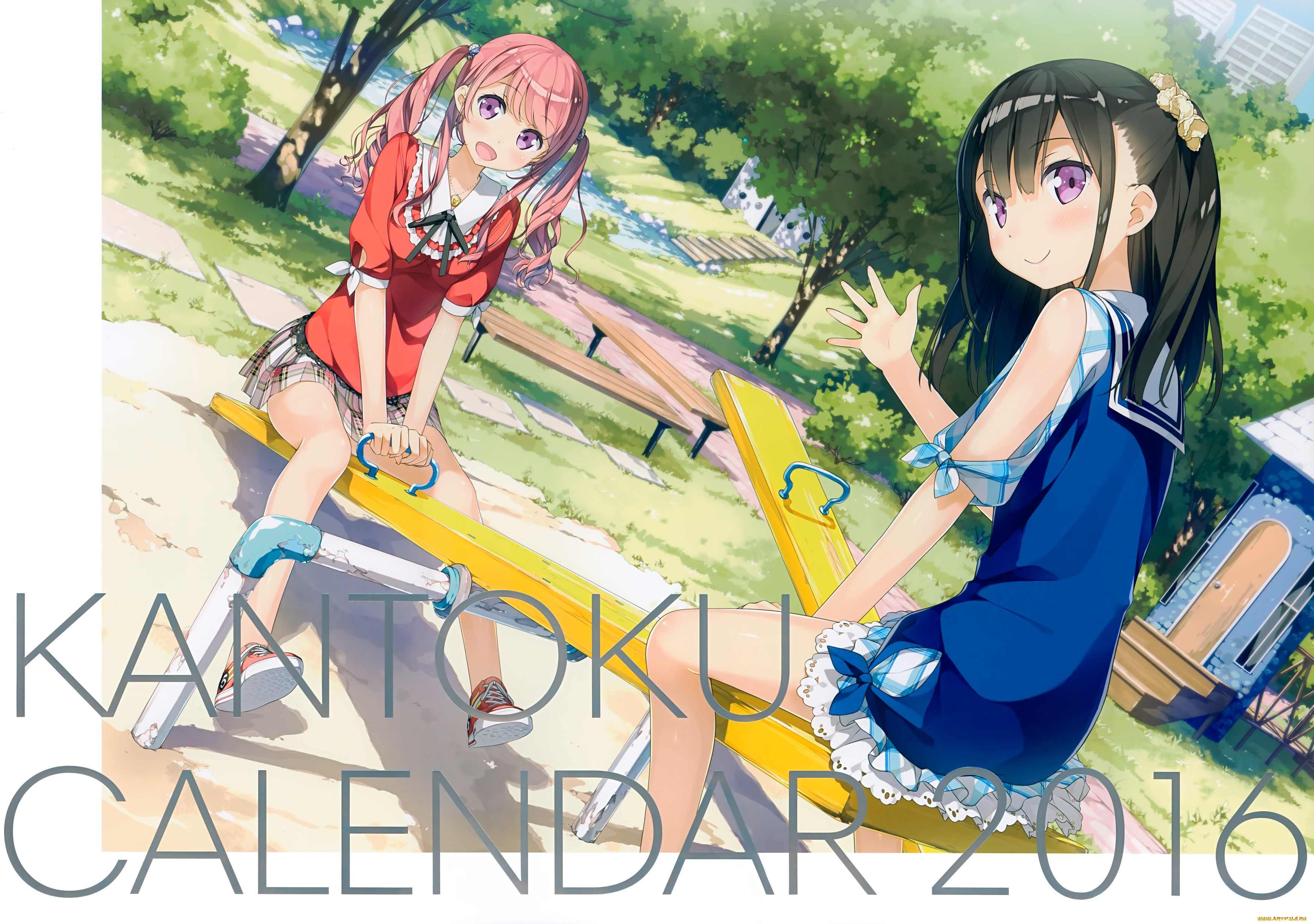 аниме, kantoku, , artbook, девочки, арт