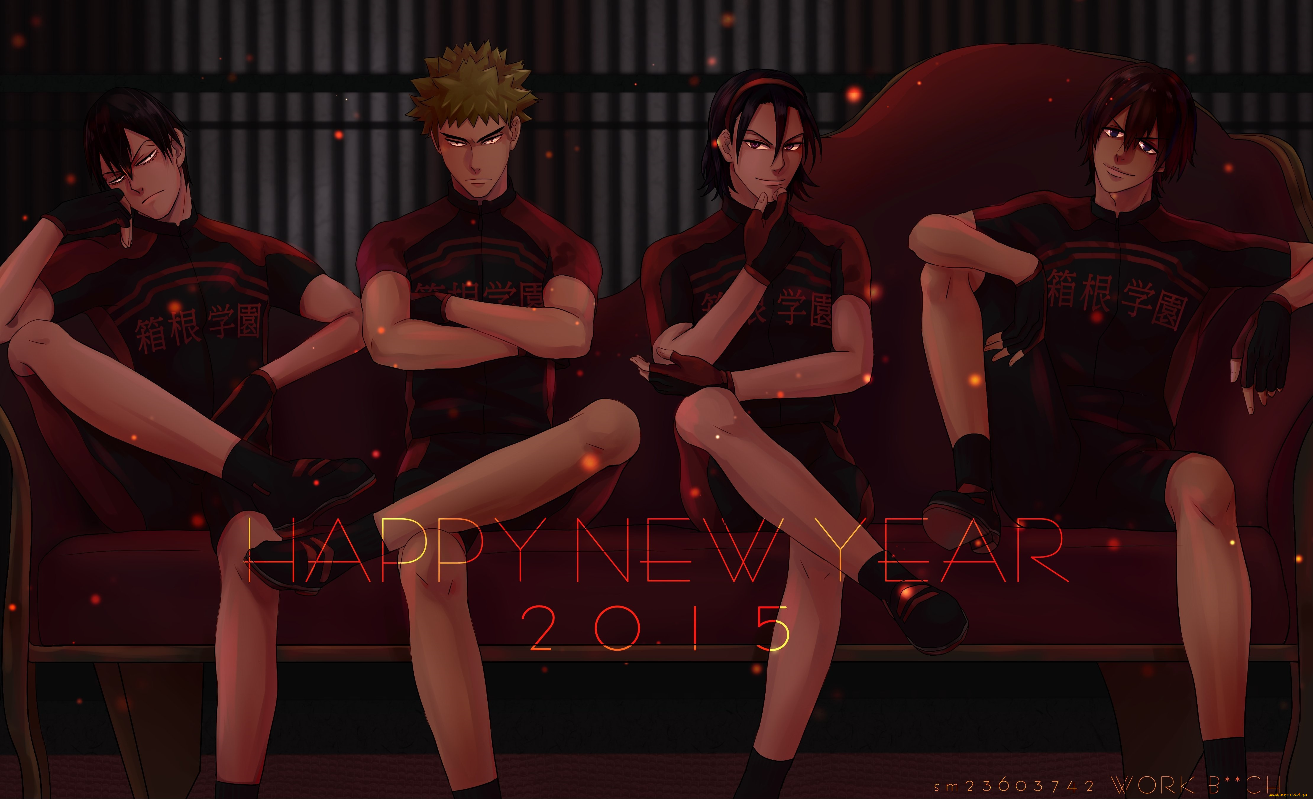 аниме, yowamushi, pedal, группа, парни, фон