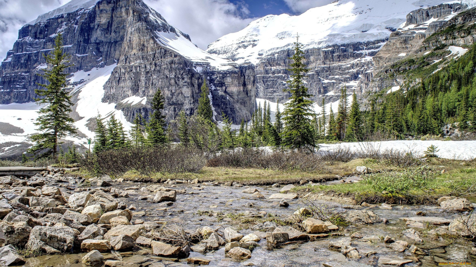 природа, горы, река