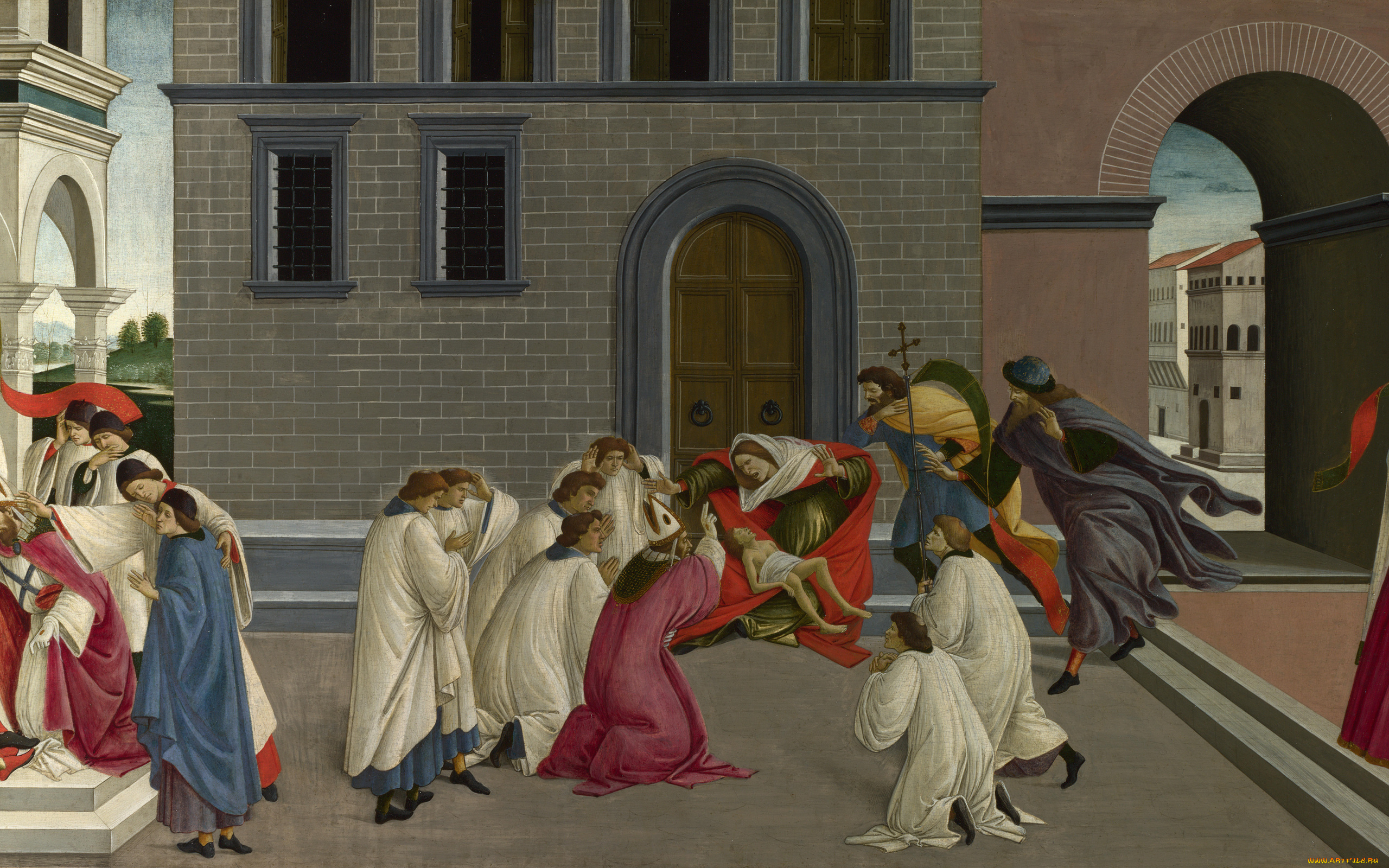 рисованное, живопись, жанровая, картина