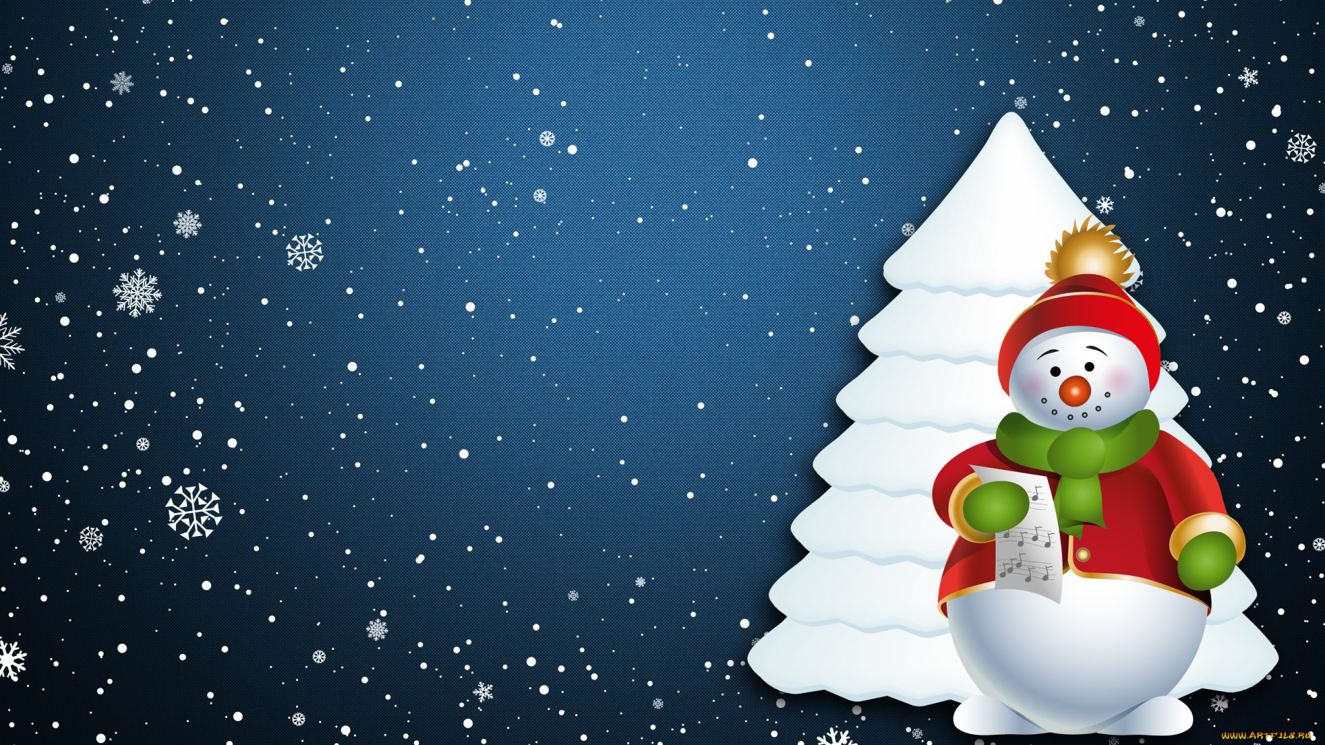 праздничные, векторная, графика, , новый, год, снег, фон, новый, год, елка, рождество, праздник, настроение, минимализм, Ёлка, снеговик, зима