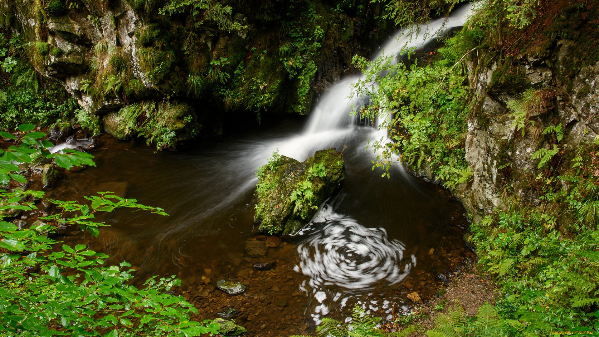 природа, водопады, река, лес