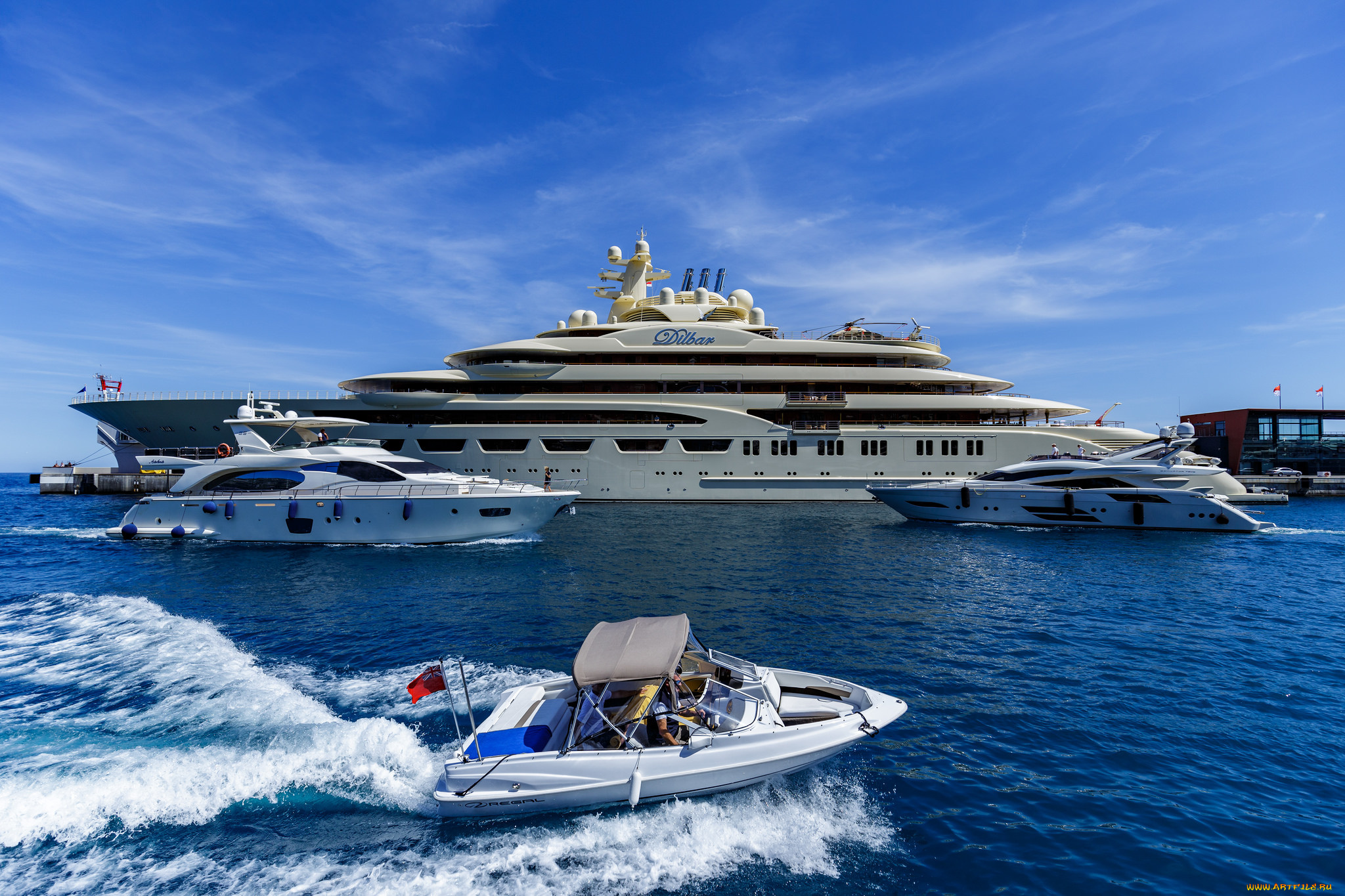 корабли, разные, вместе, суперяхта