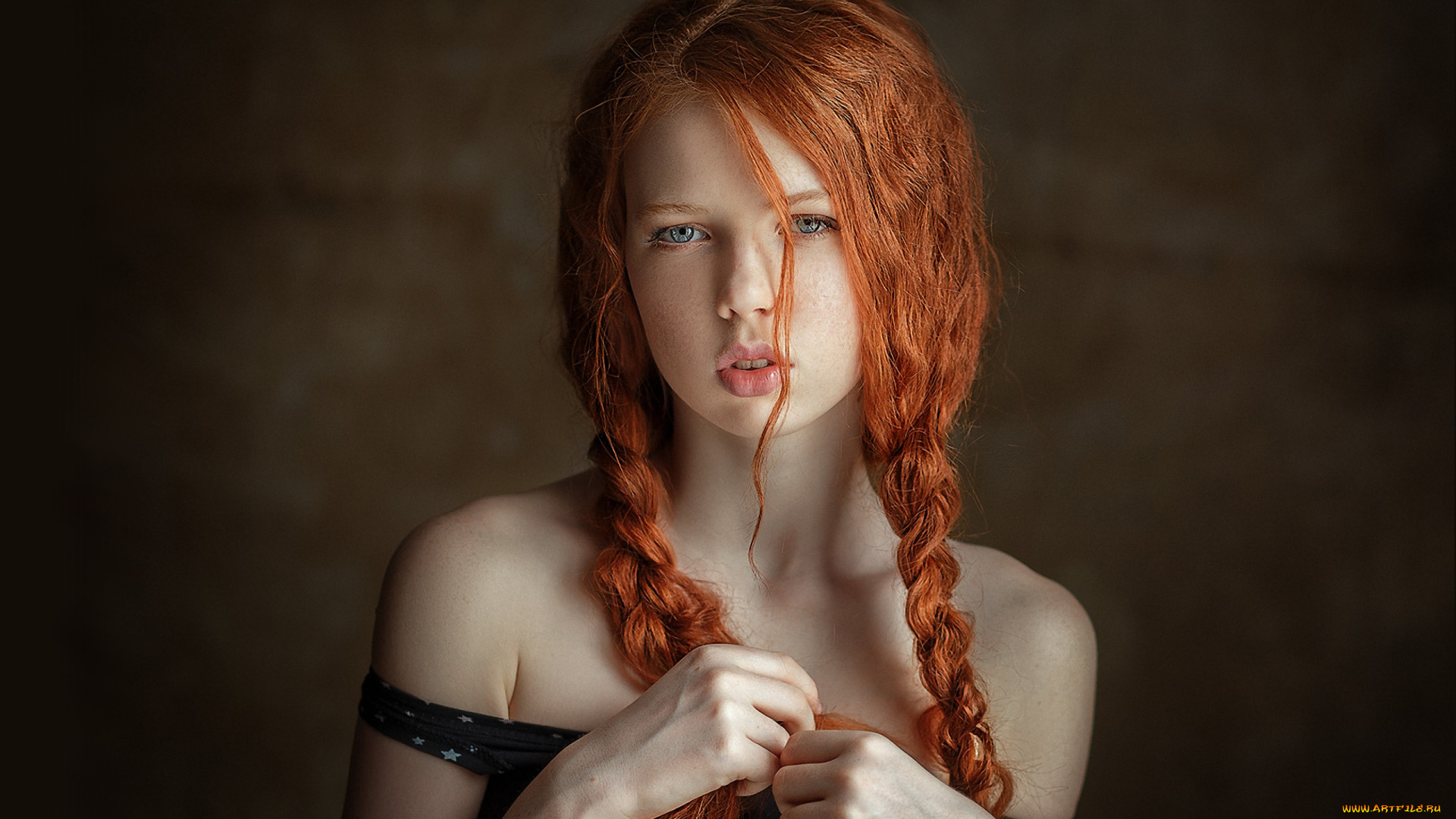 девушки, -unsort, , лица, , портреты, взгляд, косички, непорочность