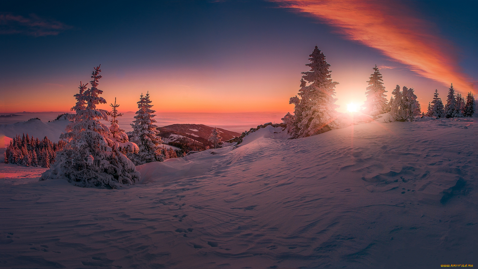 природа, зима, простор