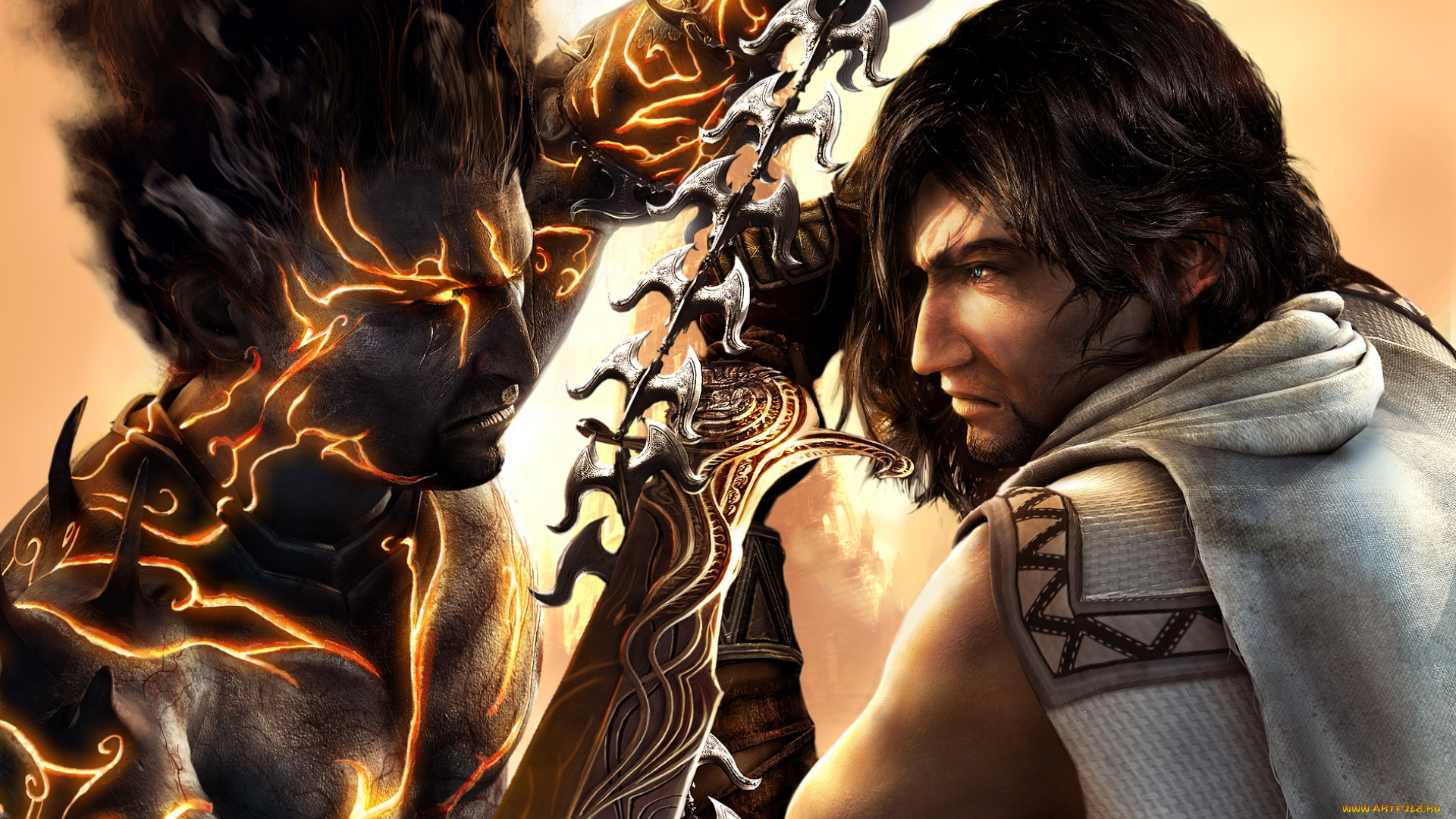 видео, игры, prince, of, persia, , the, two, thrones, принц, демон, сражение, мечи