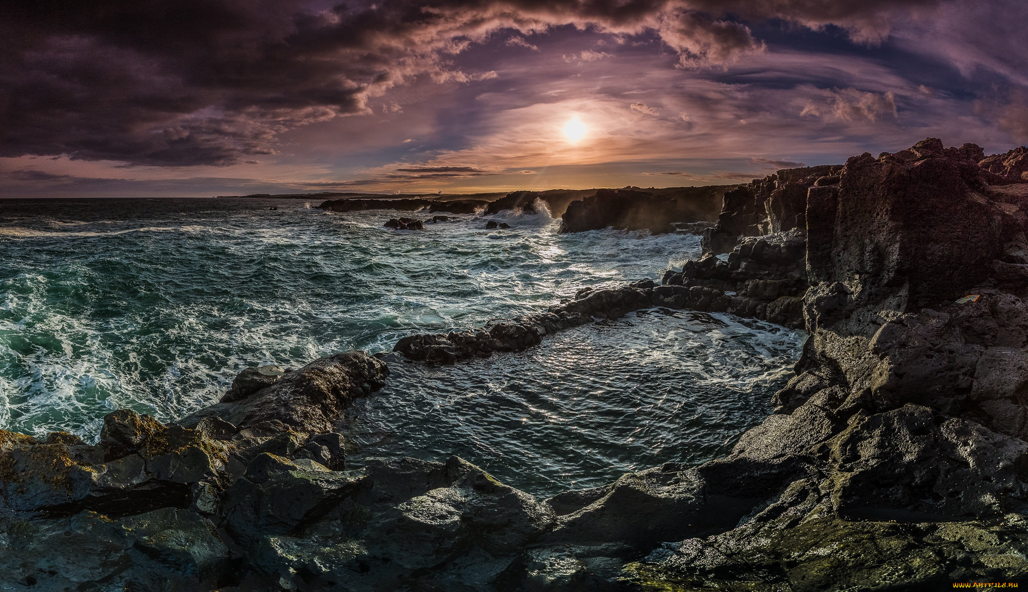 природа, побережье, простор