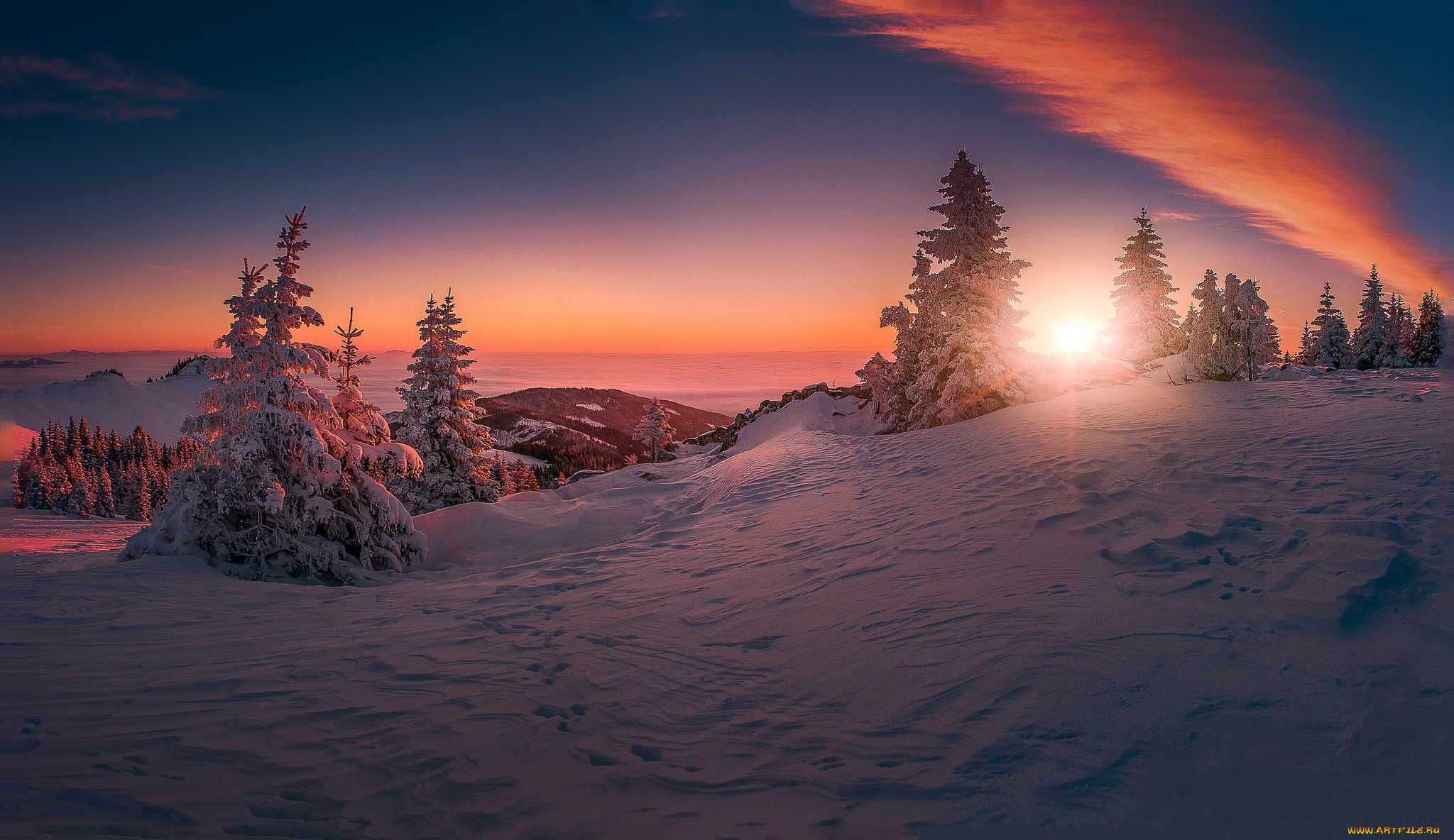 природа, зима, простор