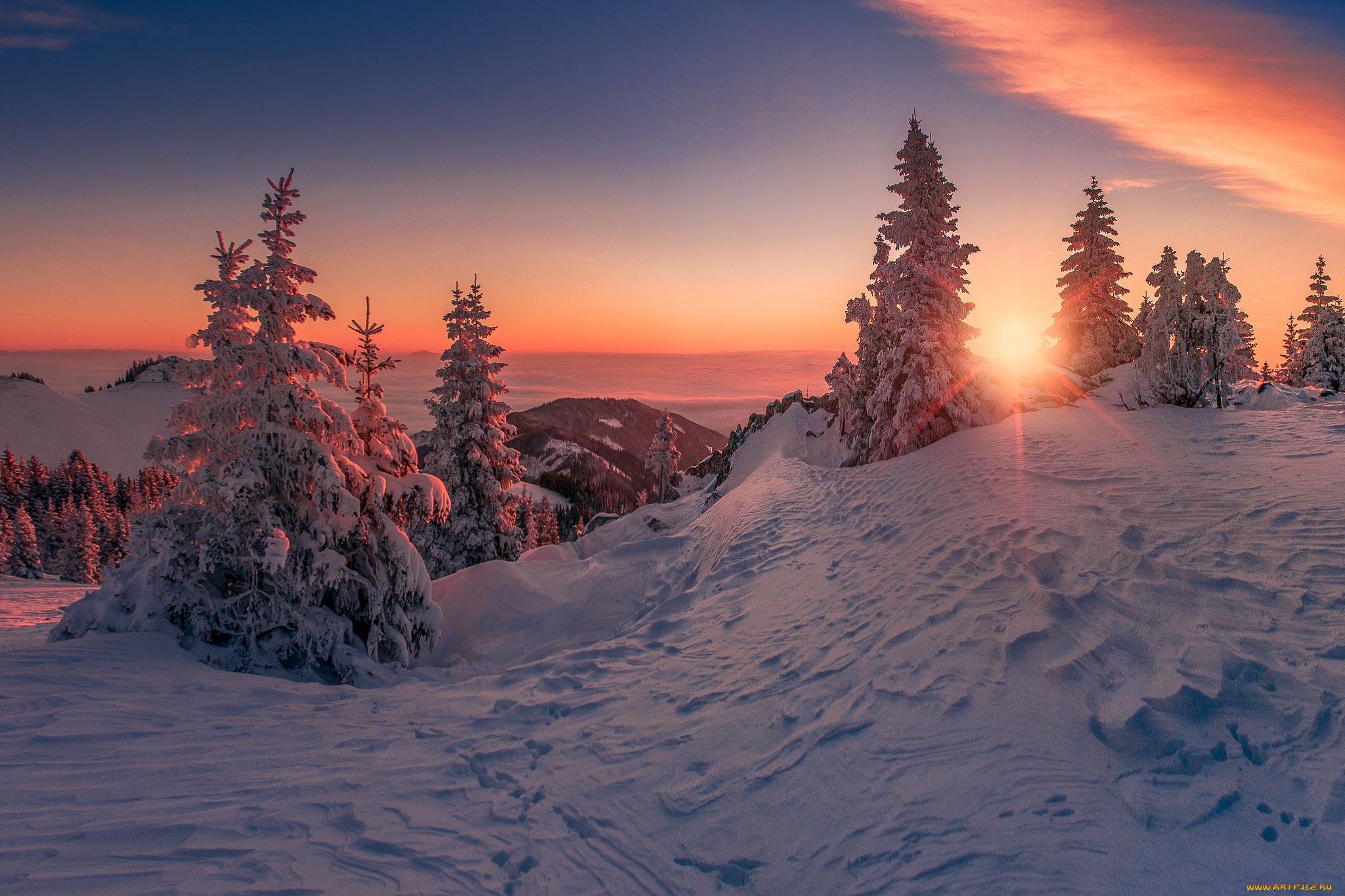 природа, зима, простор