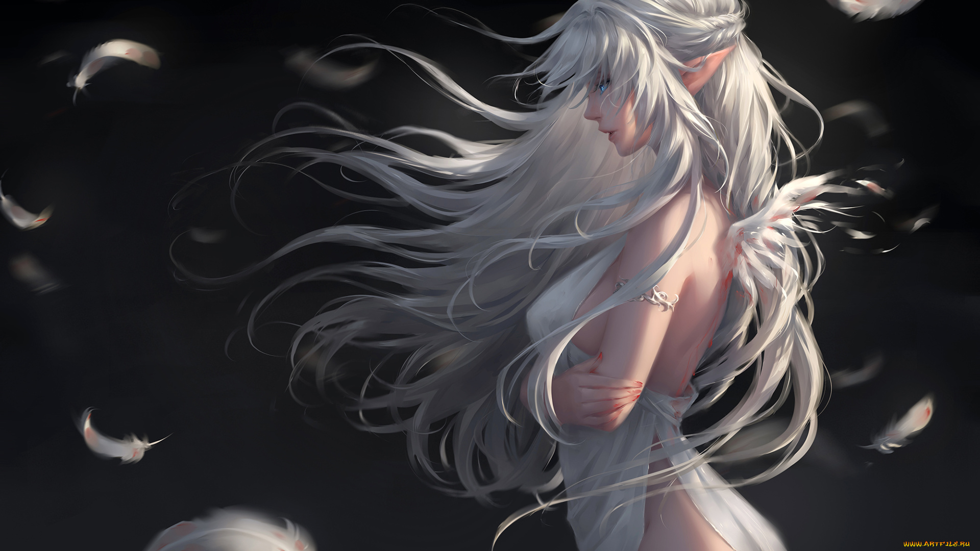 фэнтези, эльфы, девушка, фон