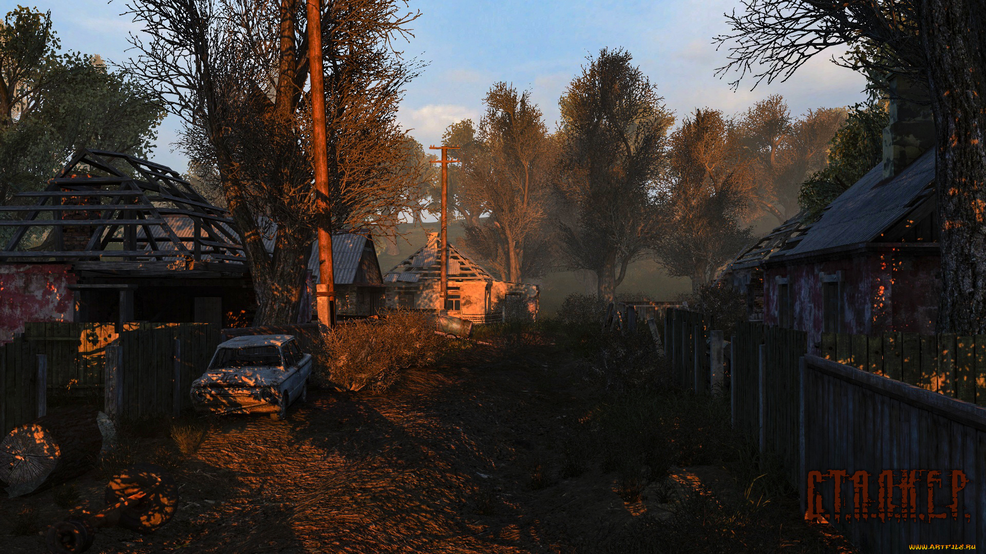лагерь, новичков, видео, игры, лагерь, новичков, кордон, сталкер, stalker, утро, зона, отчуждения, деревня, дома